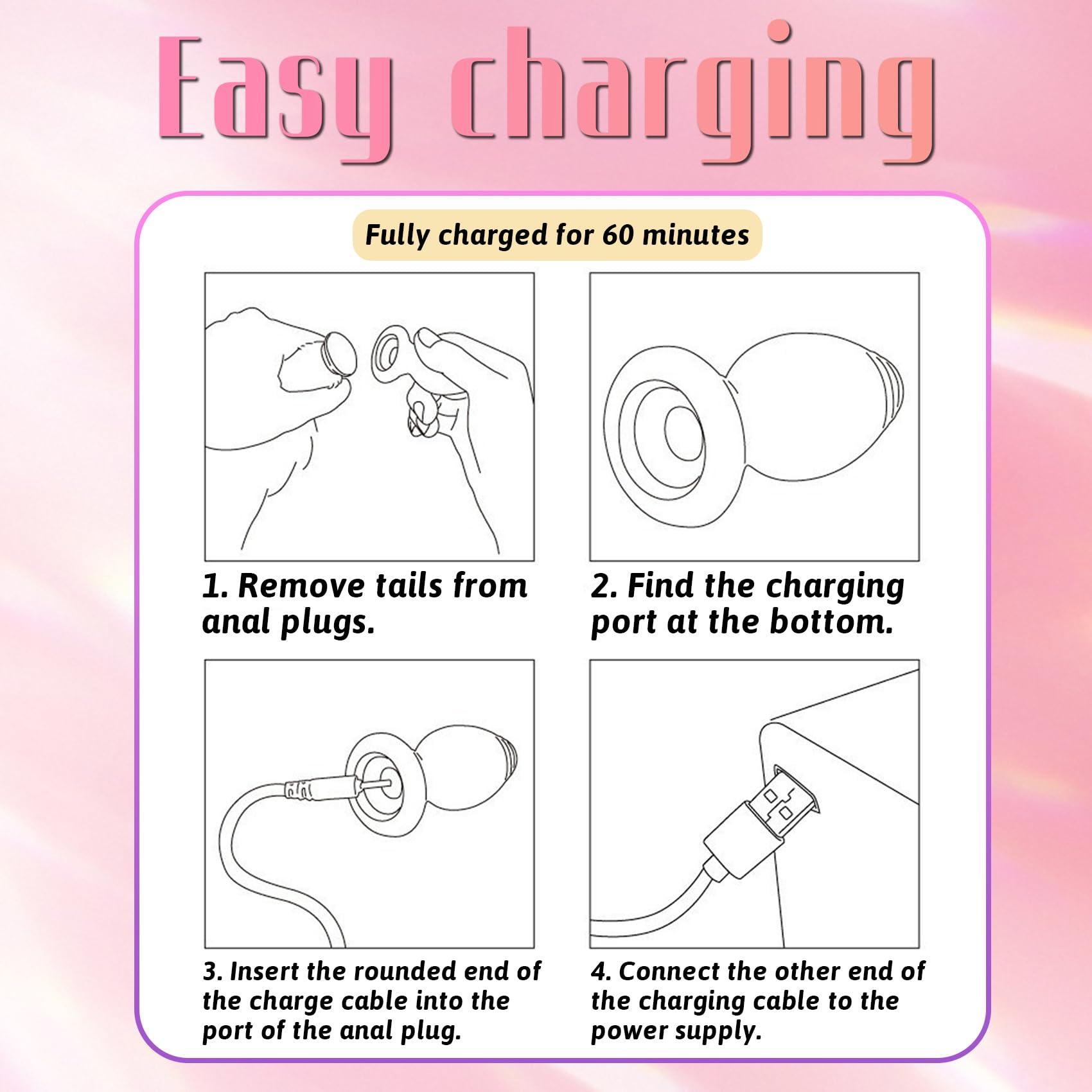 Bunny Tail Butt Plug Vibrator, Soft Silicone Anal Plug with  Faux Fur, Wireless Remote Control Design, Rabbit Tail Trainer for Adult Sex Toys for Role Play Cosplay Women, Men and Couples, Cute Sex: Pink
