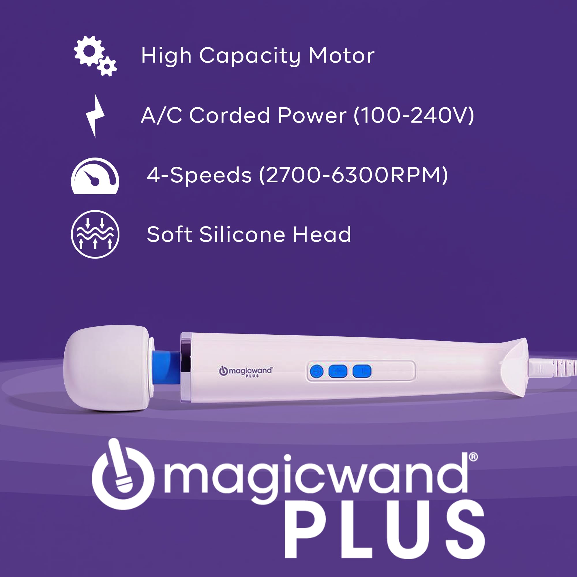 Magic Wand Massager  HV-260 – Plug-in 2-Speed with Flexible Neck – Personal Massagers for Women, Neck, Hand, Back, Muscle, and Head Massager: Plus