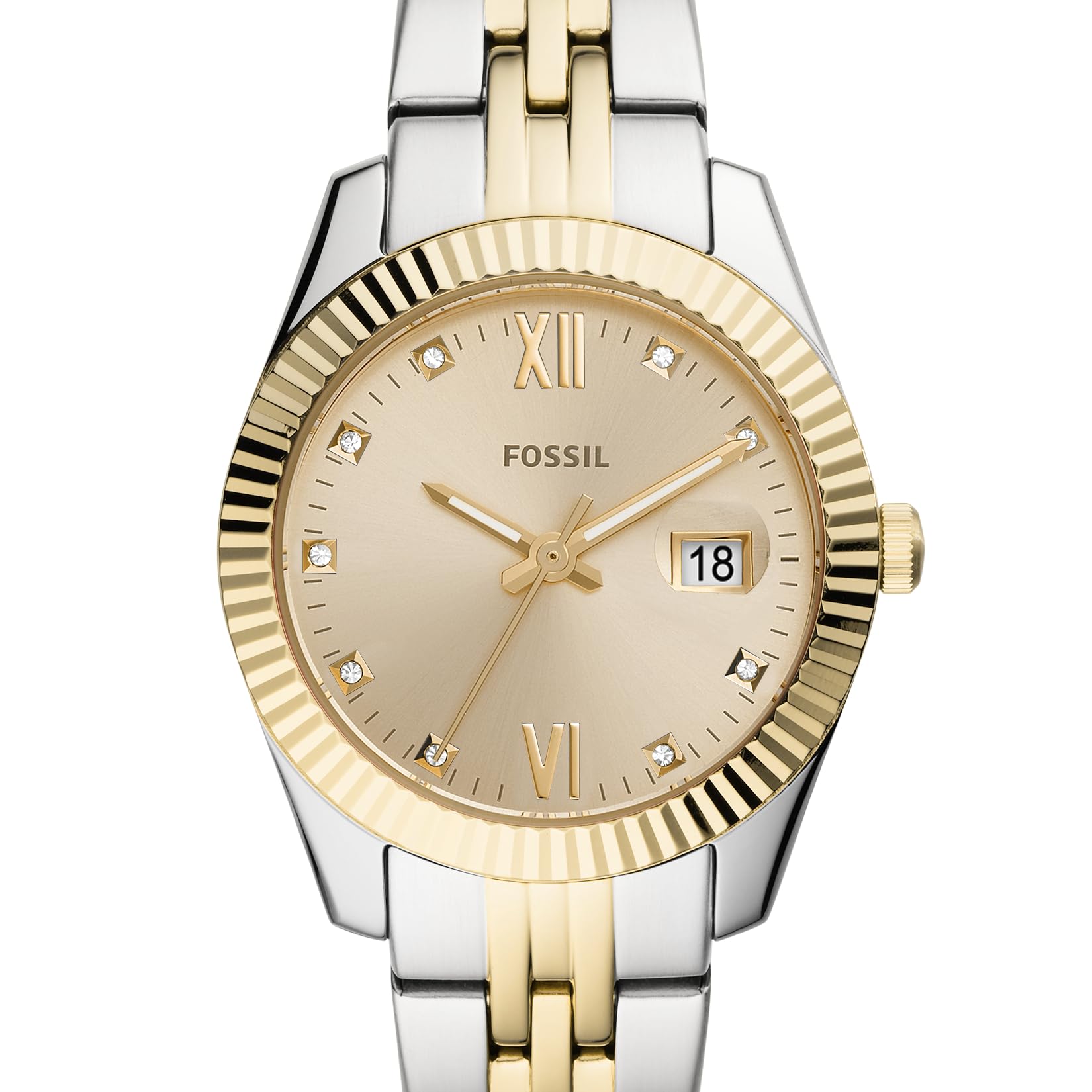 Fossil Women's Scarlette Mini Quartz Stainless Steel Three-Hand Watch, Color: Gold/Silver (Model: ES4949) thumbnail 10
