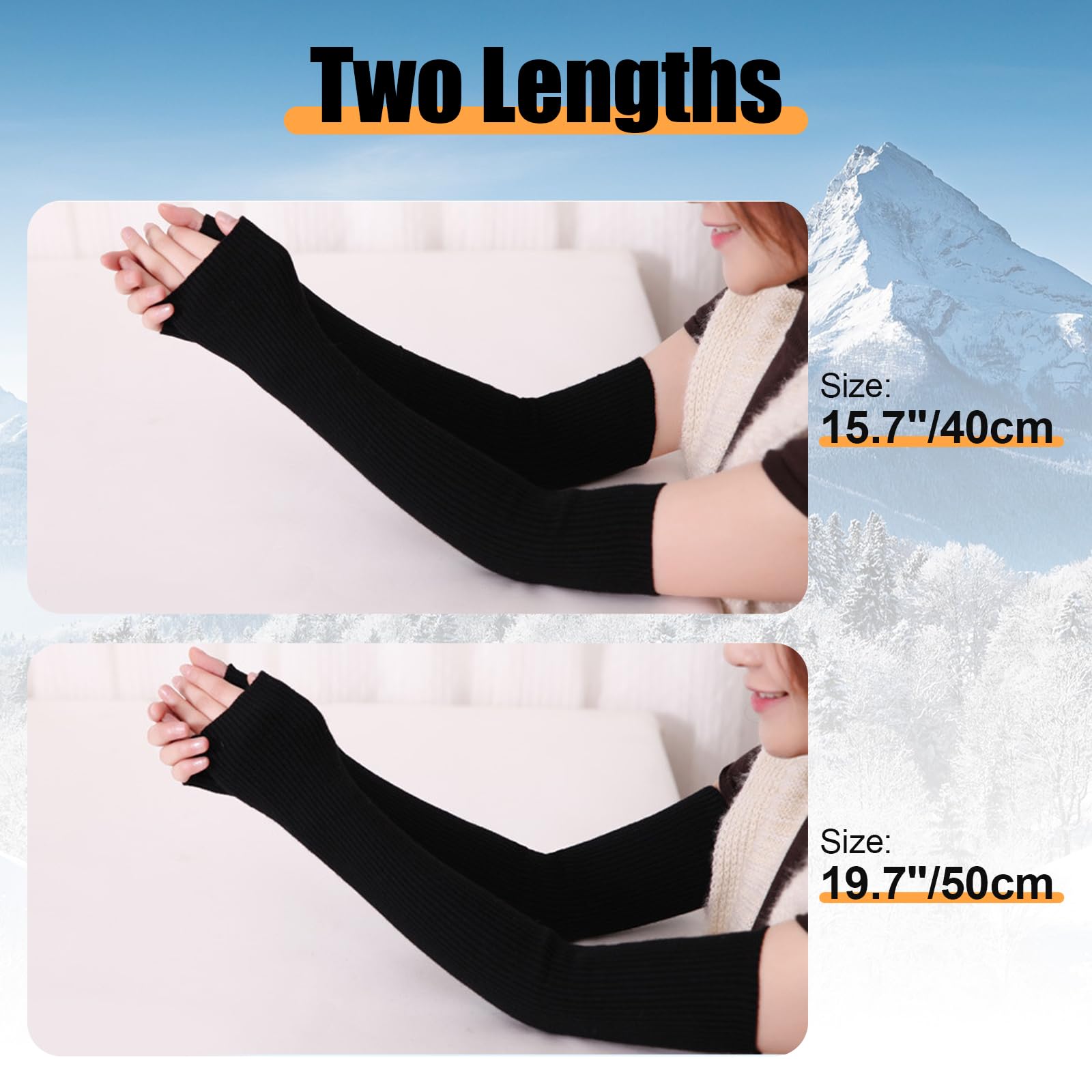 YATANAM Wool Blended Wrist Warmers Warm Fingerless Gloves Knit Soft Arm Warmers Sleeves Typing Mittens for Women thumbnail 6