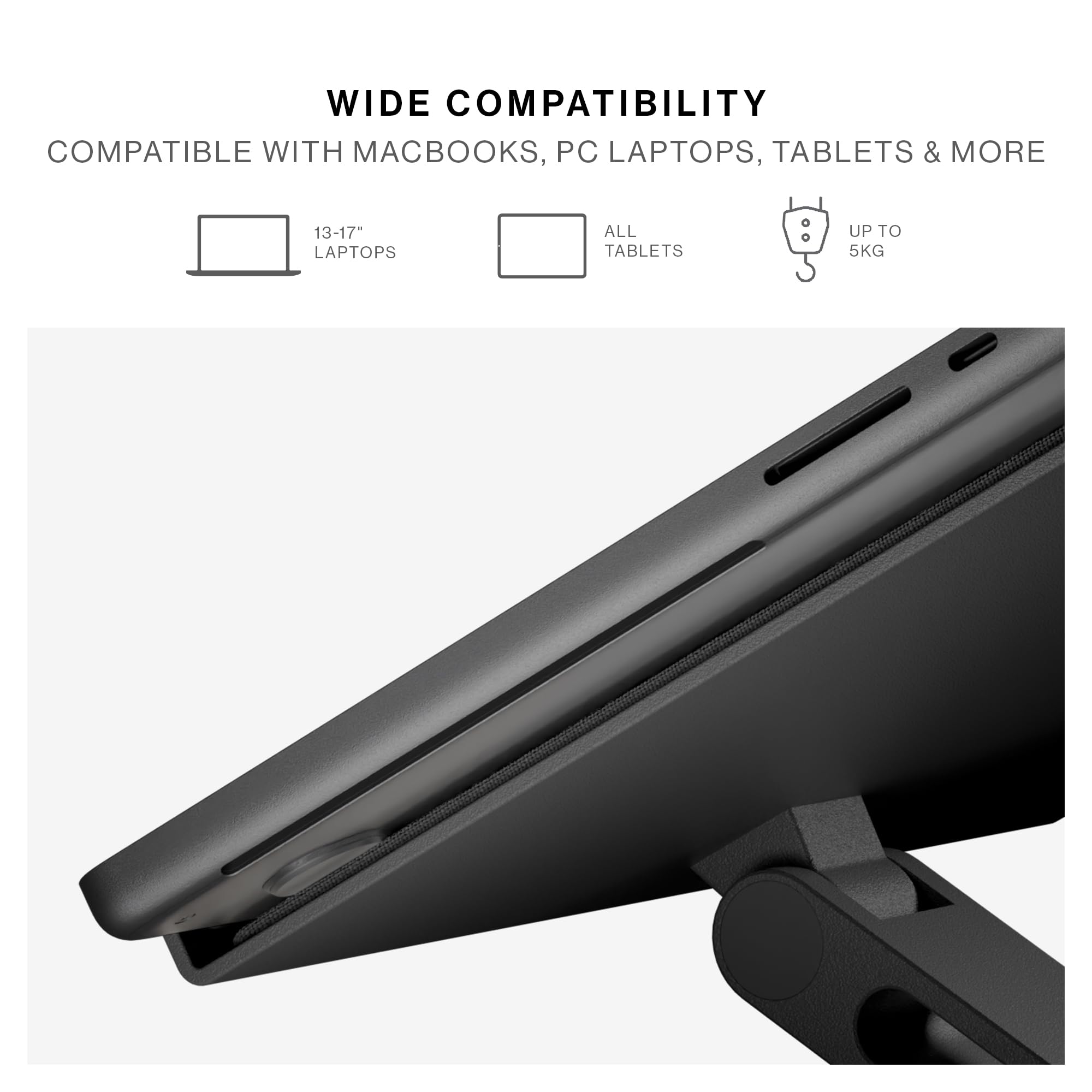 Native Union Desk Laptop Stand – Height Adjustable Ergonomic Computer Stand – Compatible with MacBook Air/Pro, iPad, Dell, HP, Lenovo, Microsoft Surface & Laptops & Tablets Up to 5kg (): Sand Stone