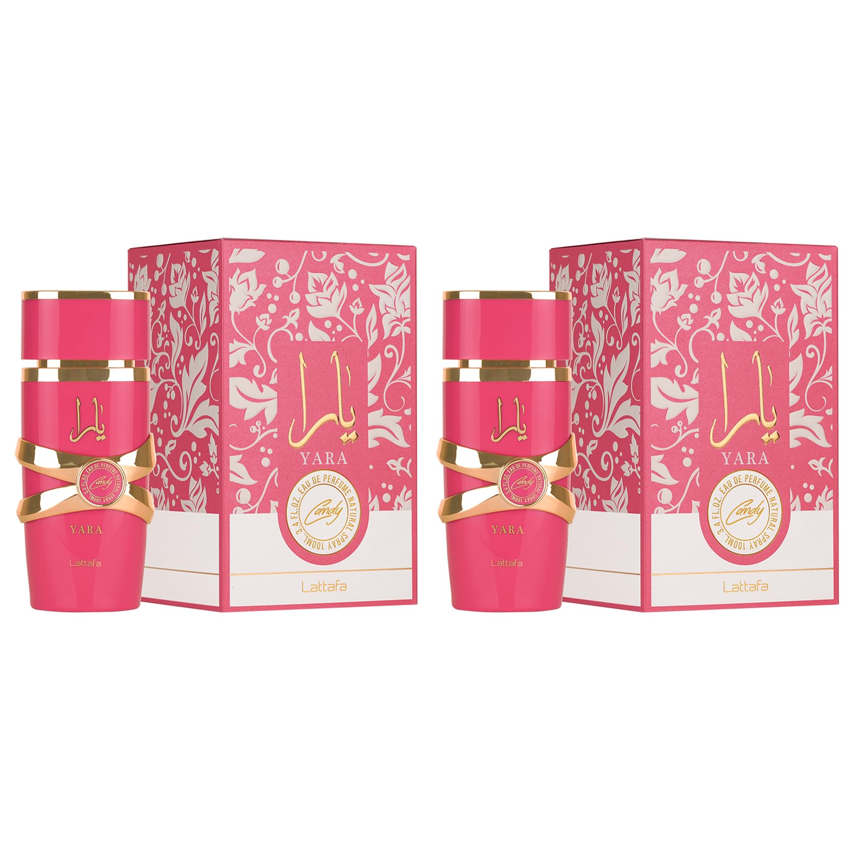 Lattafa Yara Candy - Vanilla, Fruity, Citrus, Floral - Eau de Parfum Long-Lasting Fragrance for Women, 3.40 Ounce / 100 ml: Citrus, Musk, Fruity 3.4 Fl Oz (Pack of 2)