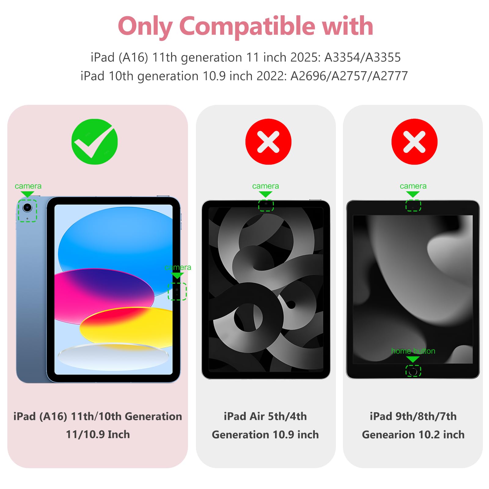 Wenlaty Compatible with iPad (A16) 11th Generation Case 11 Inch 2025, for iPad 10th Generation Case 10.9 Inch 2022 with Pencil Holder, Trifold Stand Protective Cover, Auto Wake/Sleep, Watermelon Pink