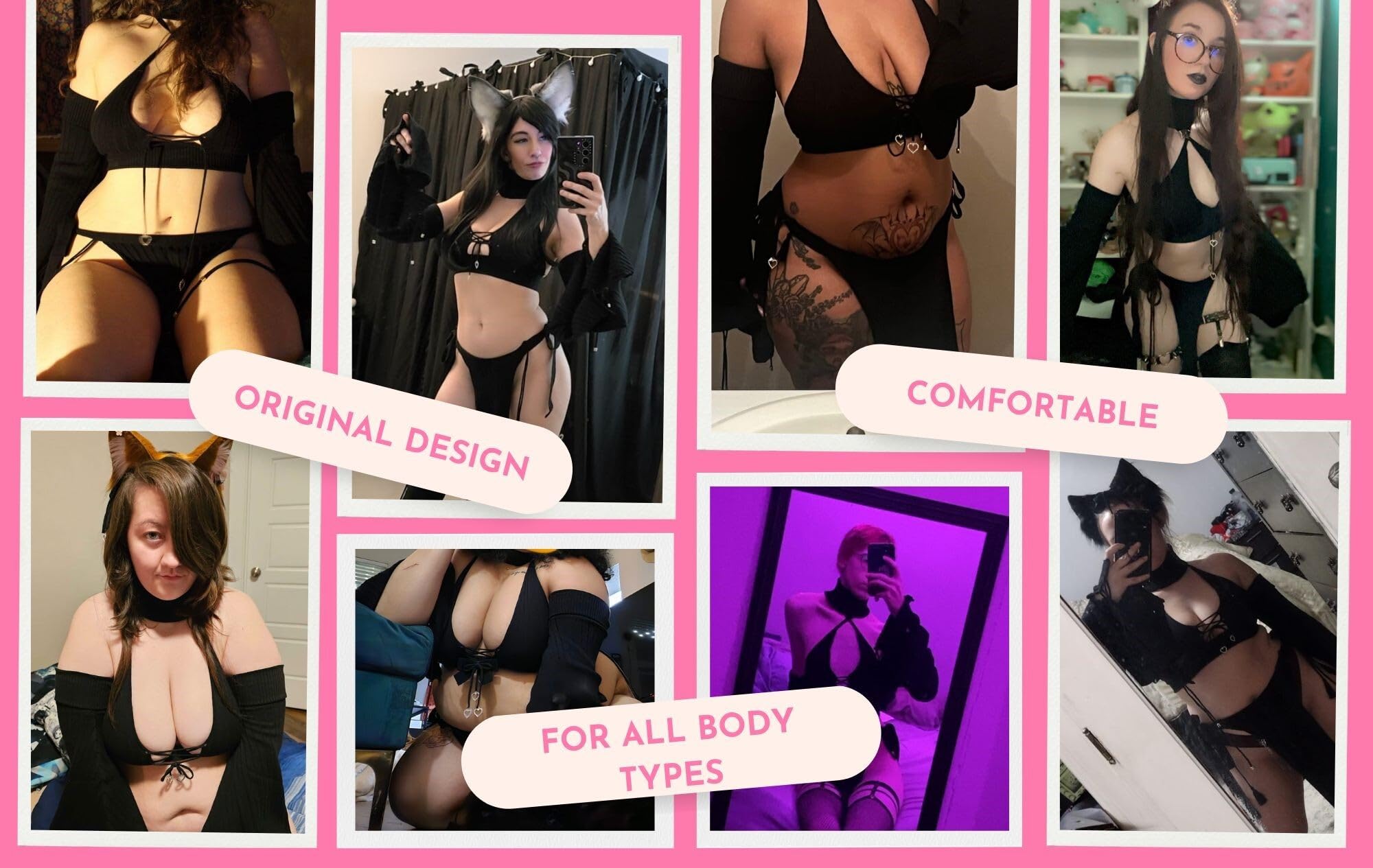 MOEFLAVOR Winter Fox Cosplay Lingerie Set - Cosplay Costumes for Women - Kawaii-Anime Outfits - Reg and Plus thumbnail 5