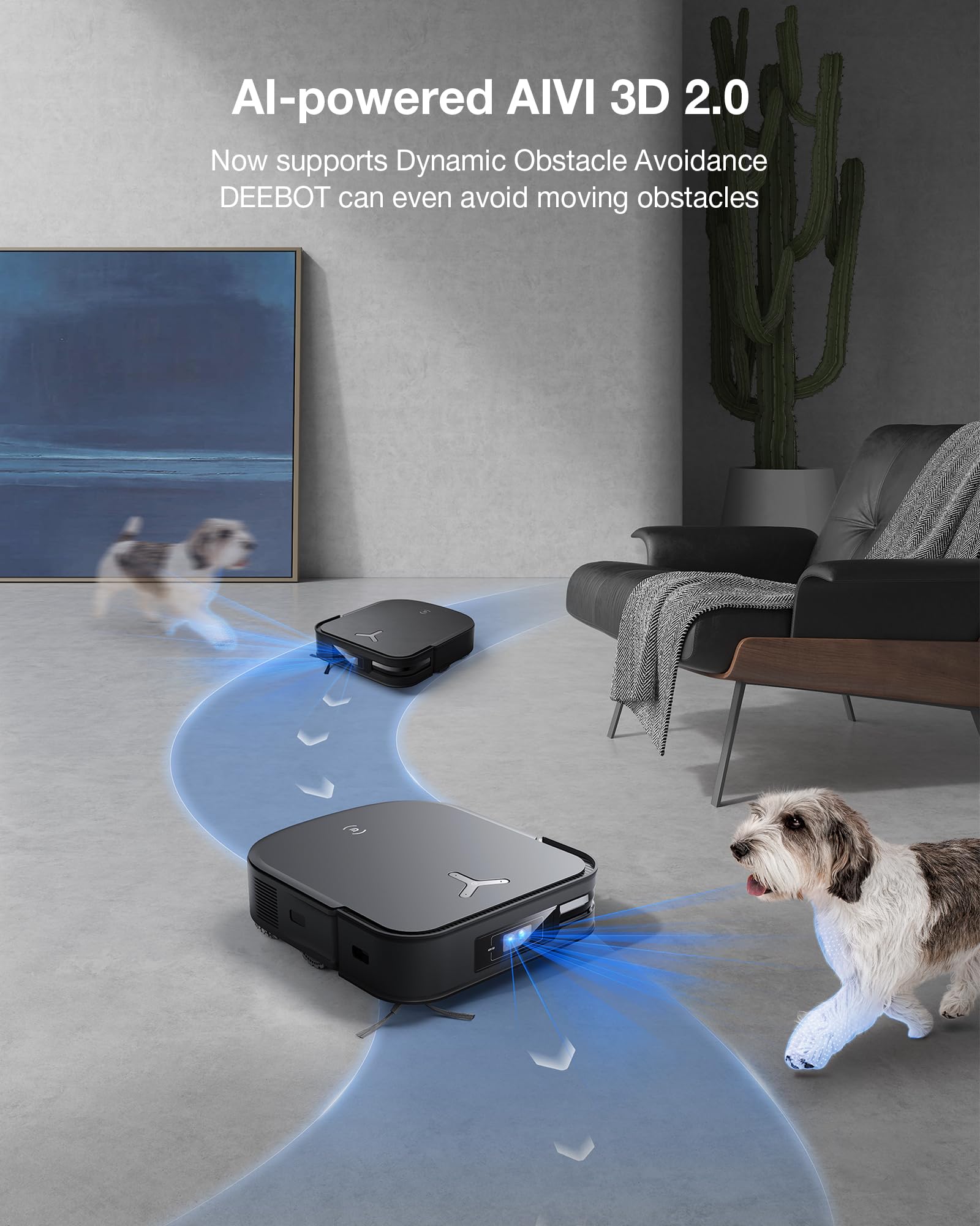 ECOVACS DEEBOT X2 Omni Robot Vacuum and Mop, 8000Pa Suction, 15mm Lift, Omni Station with Hot Water Mop Washing, Self-Emptying, Hot Air Drying, Auto-Refill, Obstacle Avoidance,Black thumbnail 7