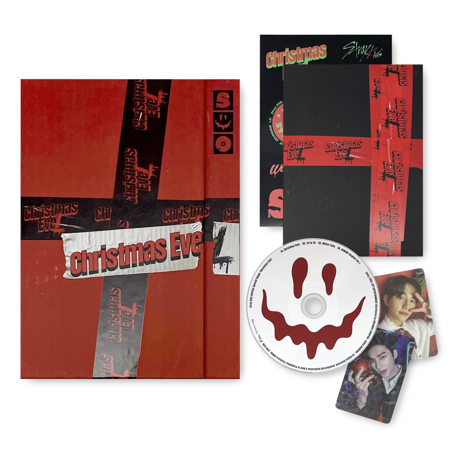STRAY KIDS - Holiday Special Single [Christmas EveL] (Standard Ver.) Photobook + CD-R + Photocard + Glitter Photocard + Sticker + 2 Pin Badges