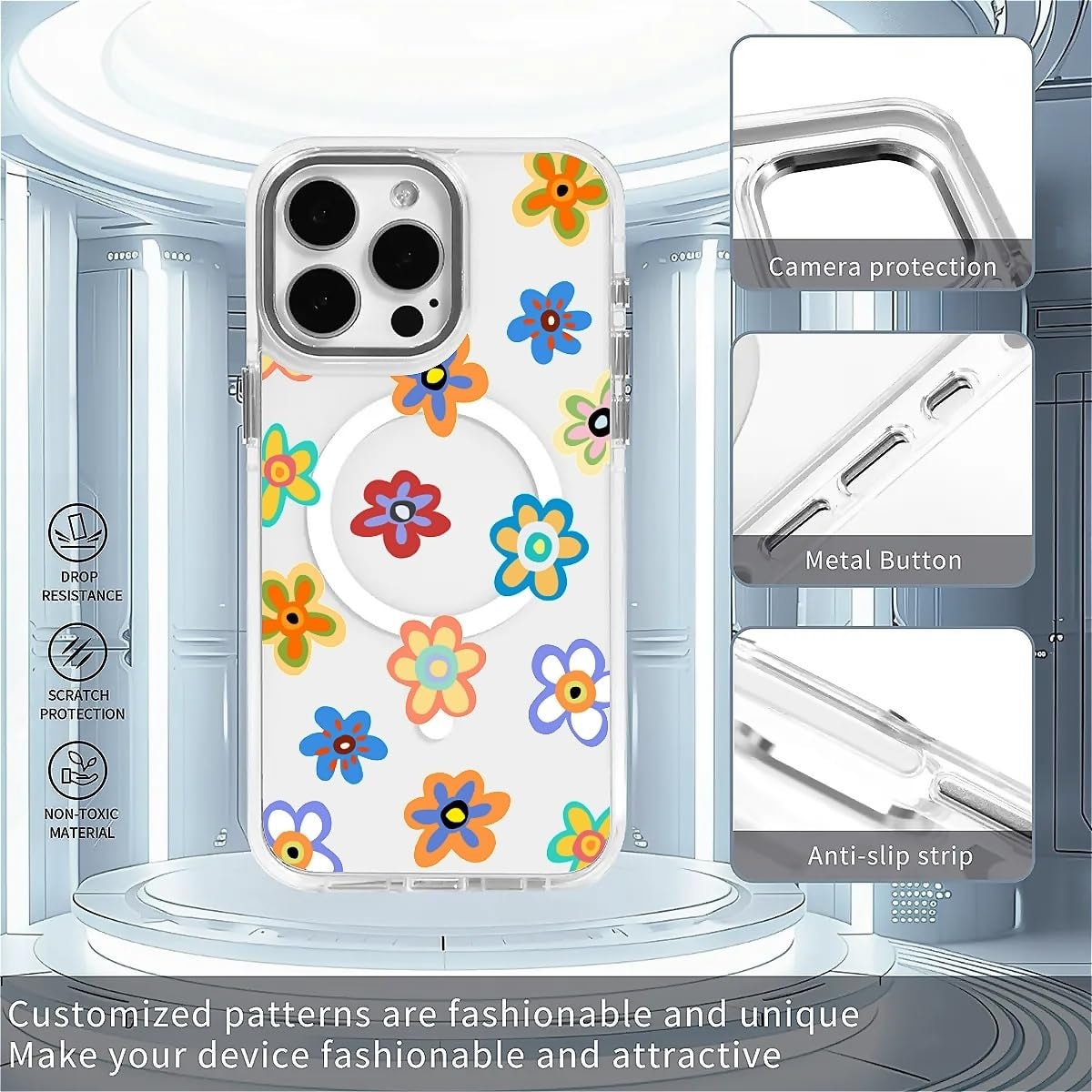 for iPhone 15 Clear Case, Campatible with Magsafe,Fresh Red Cherry Soft TPU Slim Magnetic for Women Girl Protective Case for iPhone 15-6.1 Inch (White) - Image 3
