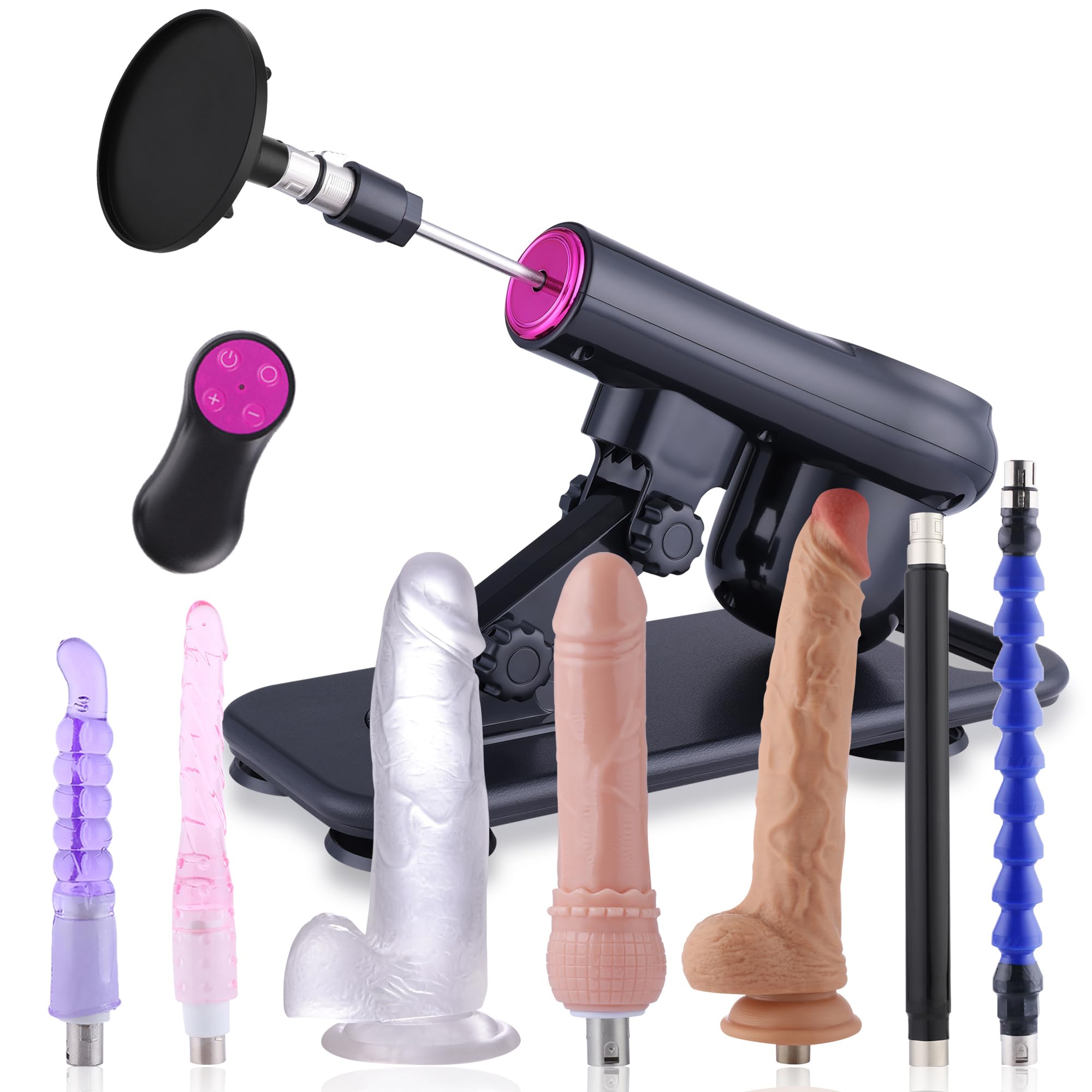 Sex Machine Dildo Machine for Women,Fuck Machine with Powerful Suction Cups,Thrusting Machine with 3Xlr Connector,Thrusting Machine with 8 Attachments Sex Toys
