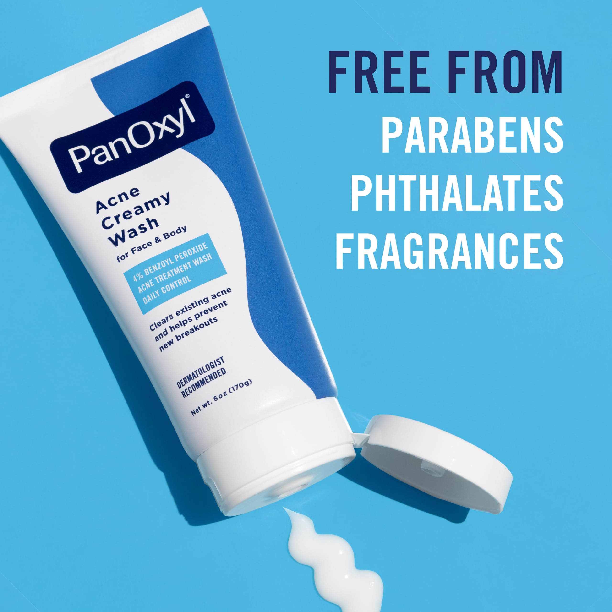 PanOxyl Antimicrobial Hydrating Acne Creamy Wash, 4% Benzoyl Peroxide, 6 Ounce: 6 Ounce (Pack of 1)