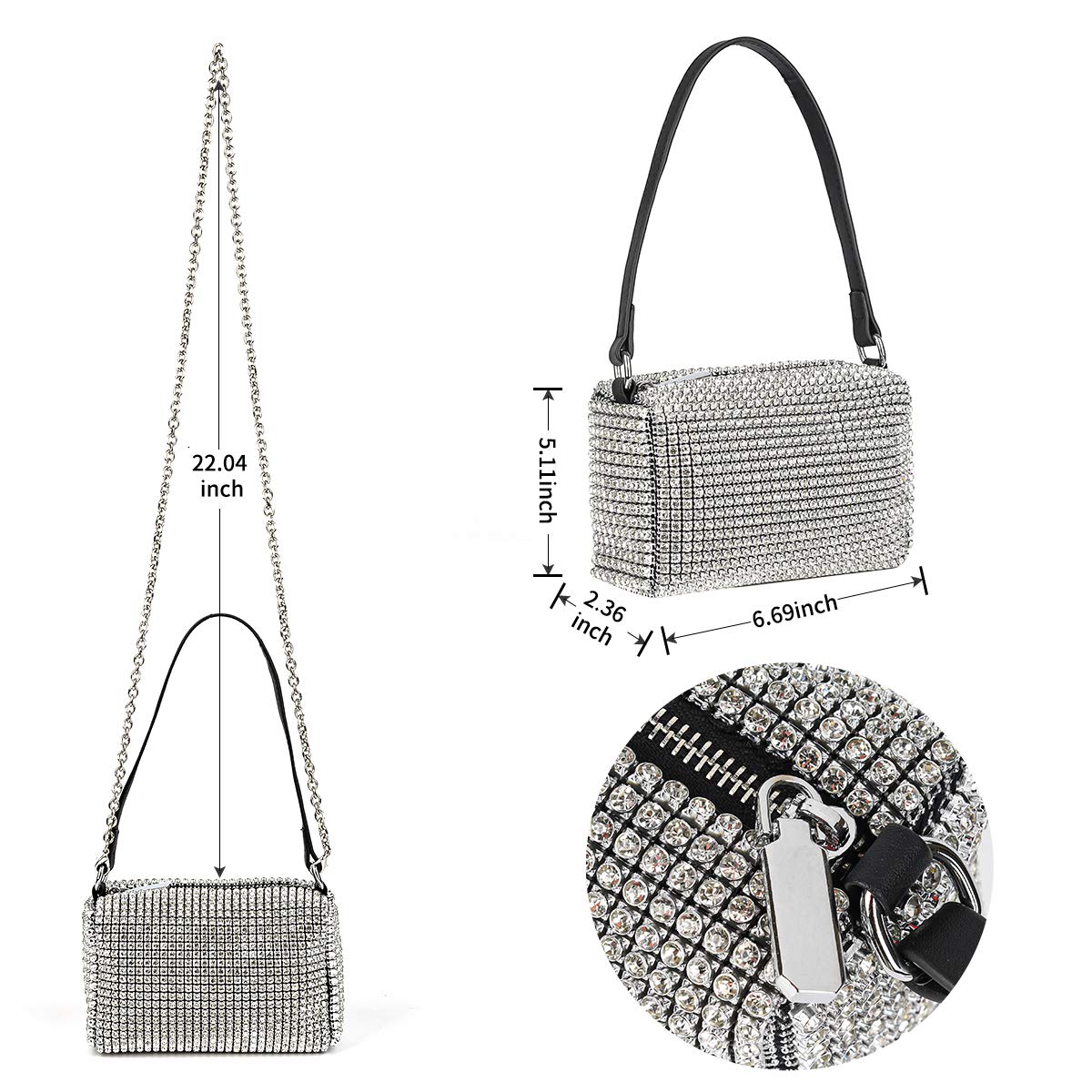 Bling Bling Crystals Evening Clutch Bag for Women Girls Sparkling Crossbody Bag Wedding Prom Party Club Purses Handbags: Bling Bling Crystals Evening Clutch Bag for Women Girls Sparkling Crossbody Bag Wedding Prom Party Club Purses Handbags
