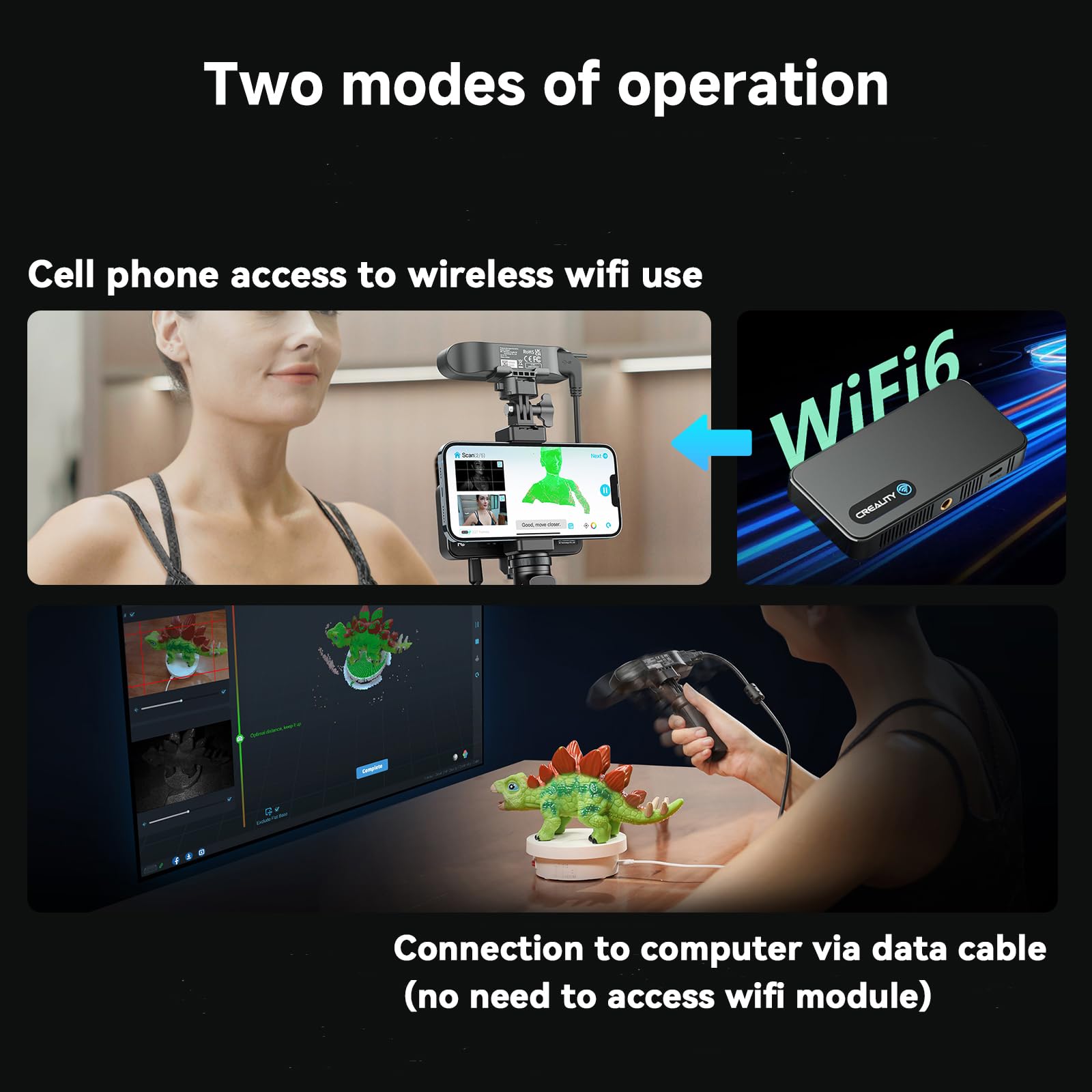 Creality 3D Scanner, Raptor Scanner for 3D Printing, Hybrid Technology for Versatile Scanning, High Precision with 0.02mm, Anti-Shake Tracking, 24-Bit Fast Full-Color Scanning for Windows macOS: Creality 3D Scanner CR-Scan Ferret Pro for 3D Printing, Handheld Scanner with 0.1mm Accuracy, Wireless Scanning, Anti-Shake Tracking, Fast Full-Color Scan for iOS/Android Phone PC macOS Win 10/11