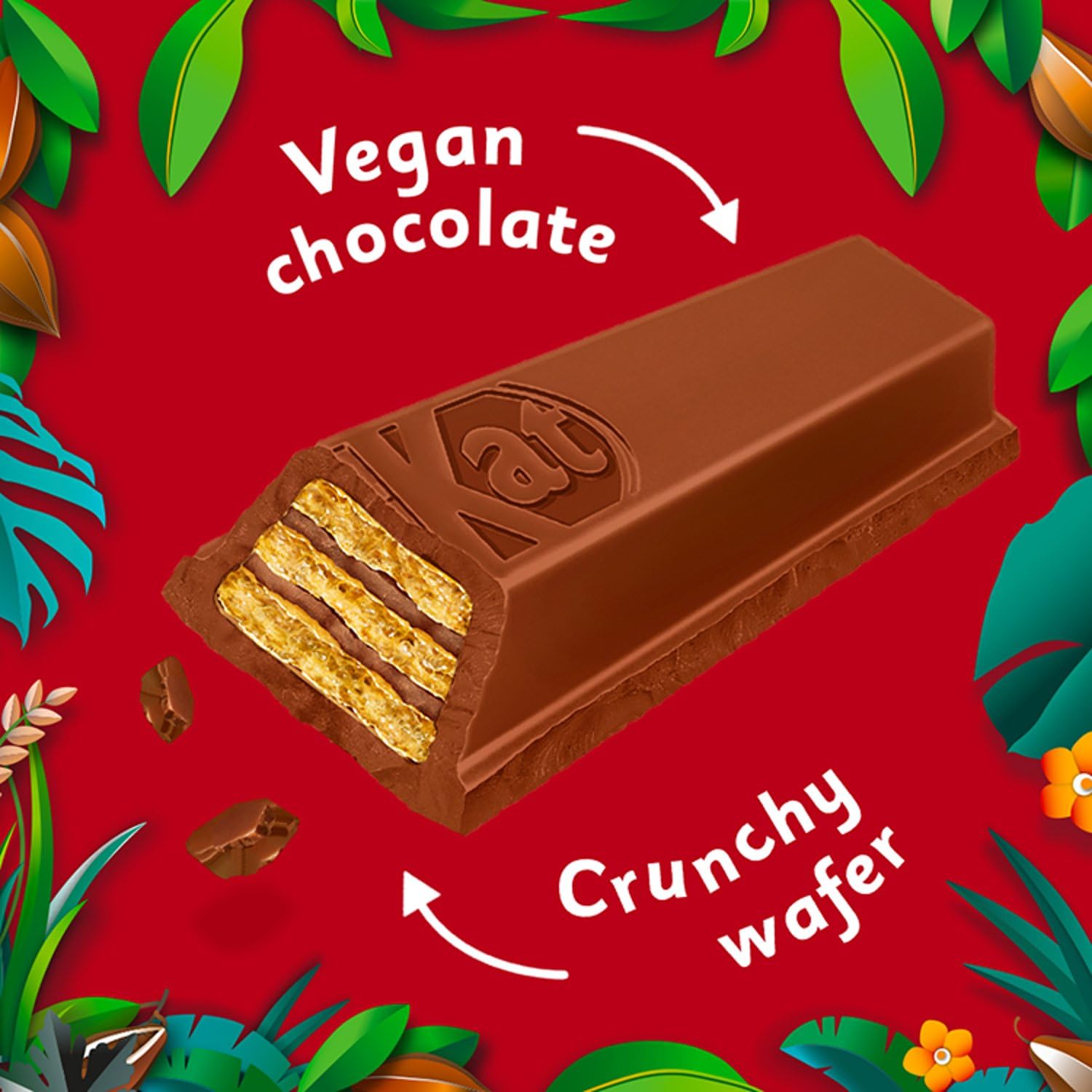 KitKat Vegan 4 Finger Bar, 41.5g - Plant Based Chocolate Wafer Bar, Dairy Free Healthy Chocolate, 1.46 Ounce