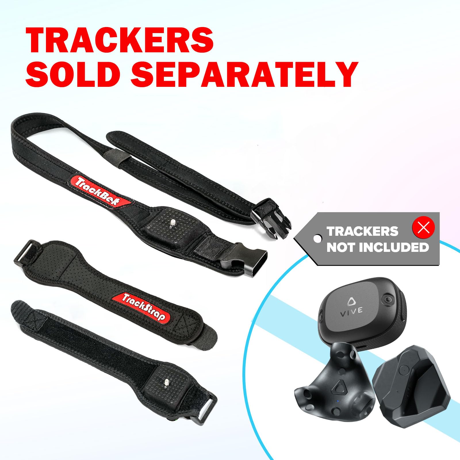 Rebuff Reality Trackstraps for Vive Tracker 3.0, 2.0, Vive UltimateTracker, Tundra Tracker – Empower Full Body Tracking in VR Chat, Dance Dash, and Other FBT Apps (Tracker Sold Separately), Black