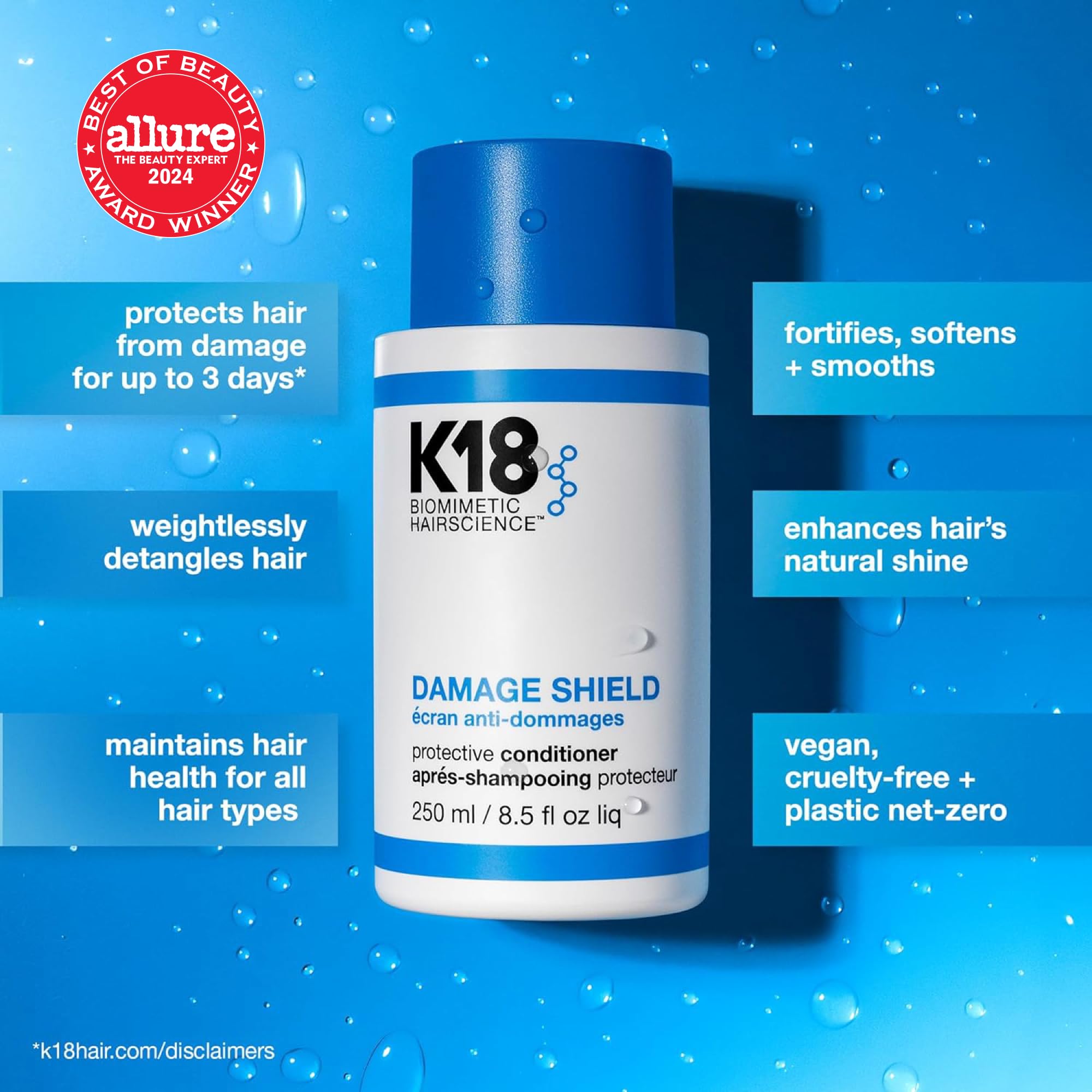 K18 Damage Shield Protective Conditioner, Protects Hair from Daily Damage, Improves Strength & Shine, 8.5 Fl Oz: K18 Damage Shield Protective Conditioner, Protects Hair from Daily Damage, Improves Strength & Shine, 8.5 Fl Oz