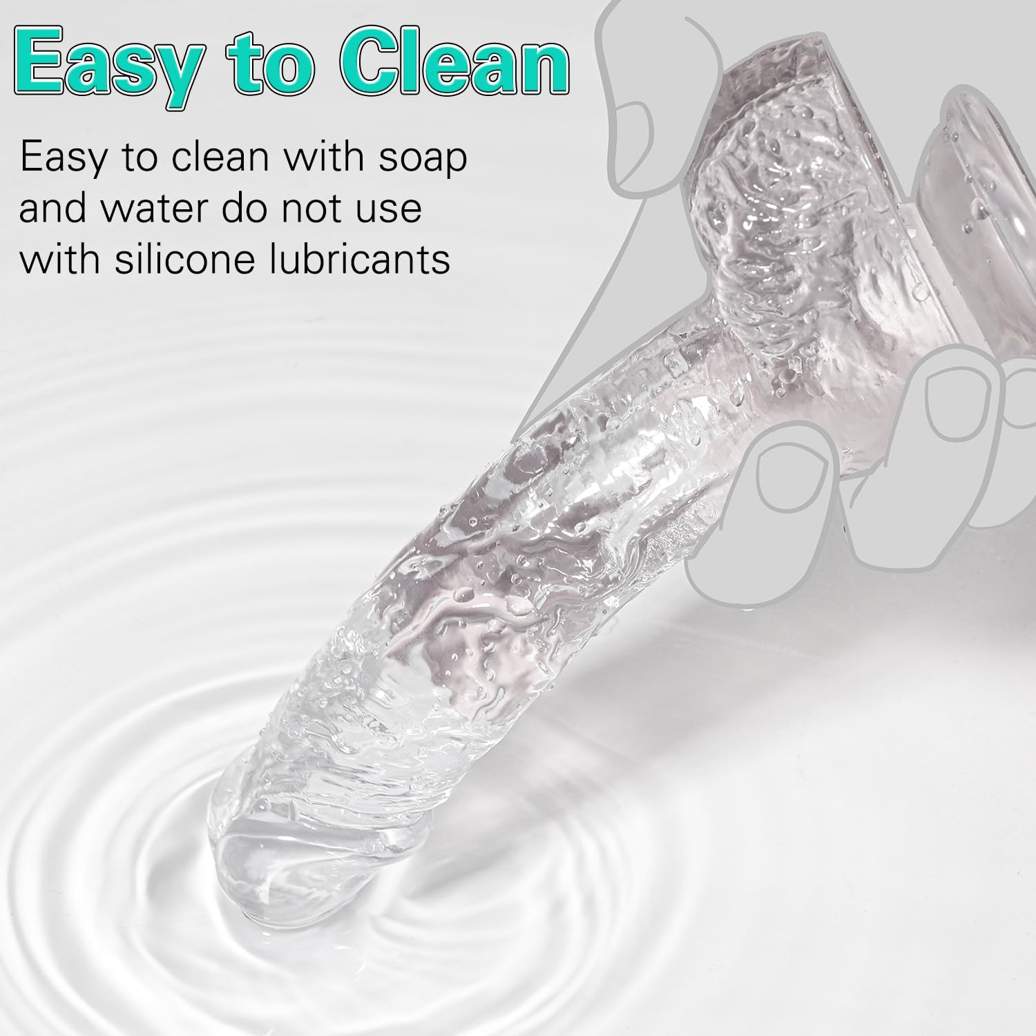 Clear Realistic Dildo, 7.3 Inch Feels Like Skin Body-Safe Material, with Strong Suction Cup for Hands-Free Play, Adult Sex Toys Suitable for Women Men Gay ＆ Couple: L1