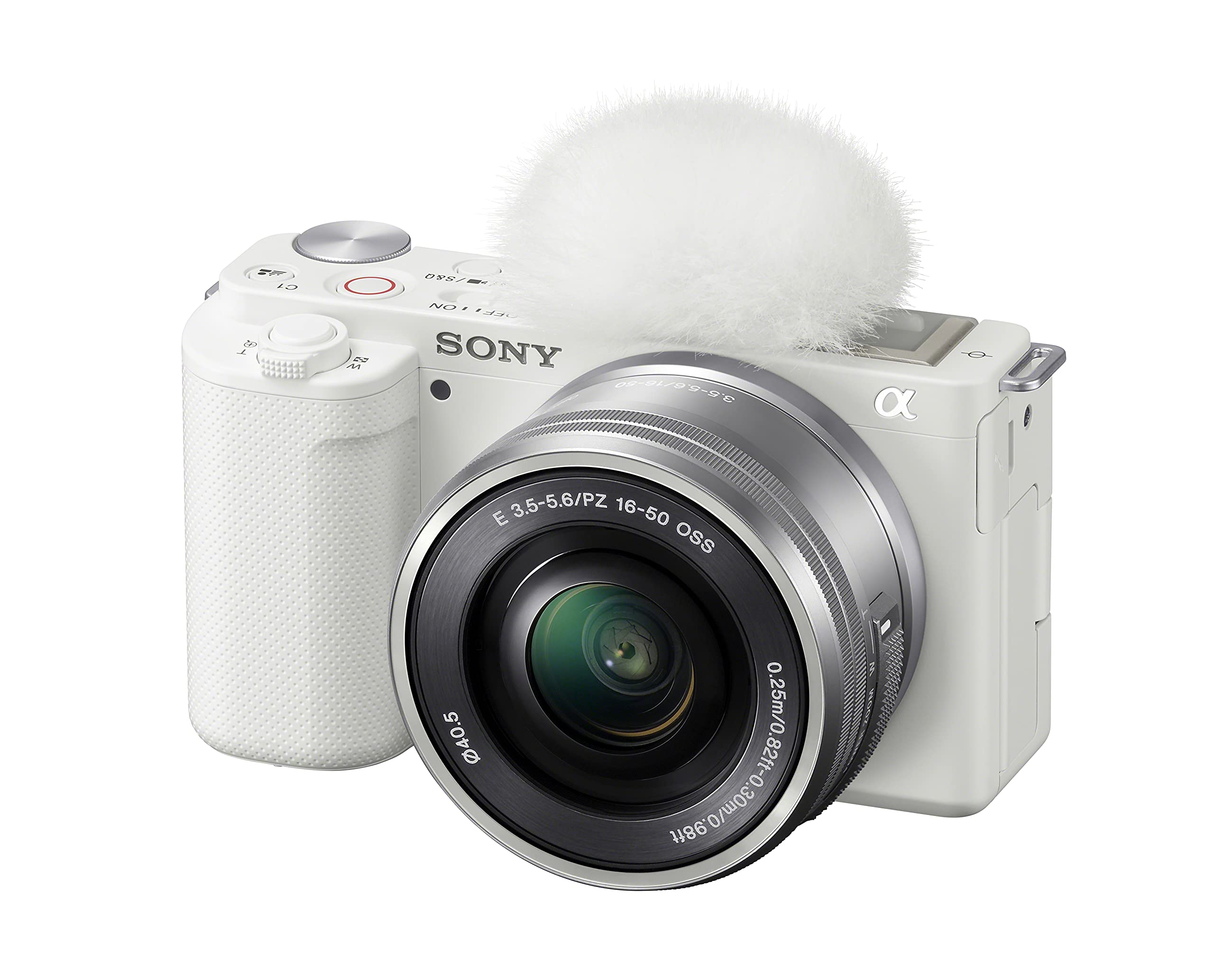 Sony Alpha ZV-E10 - APS-C Interchangeable Lens Mirrorless Vlog Camera Kit - Black: White w/16-50mm Base