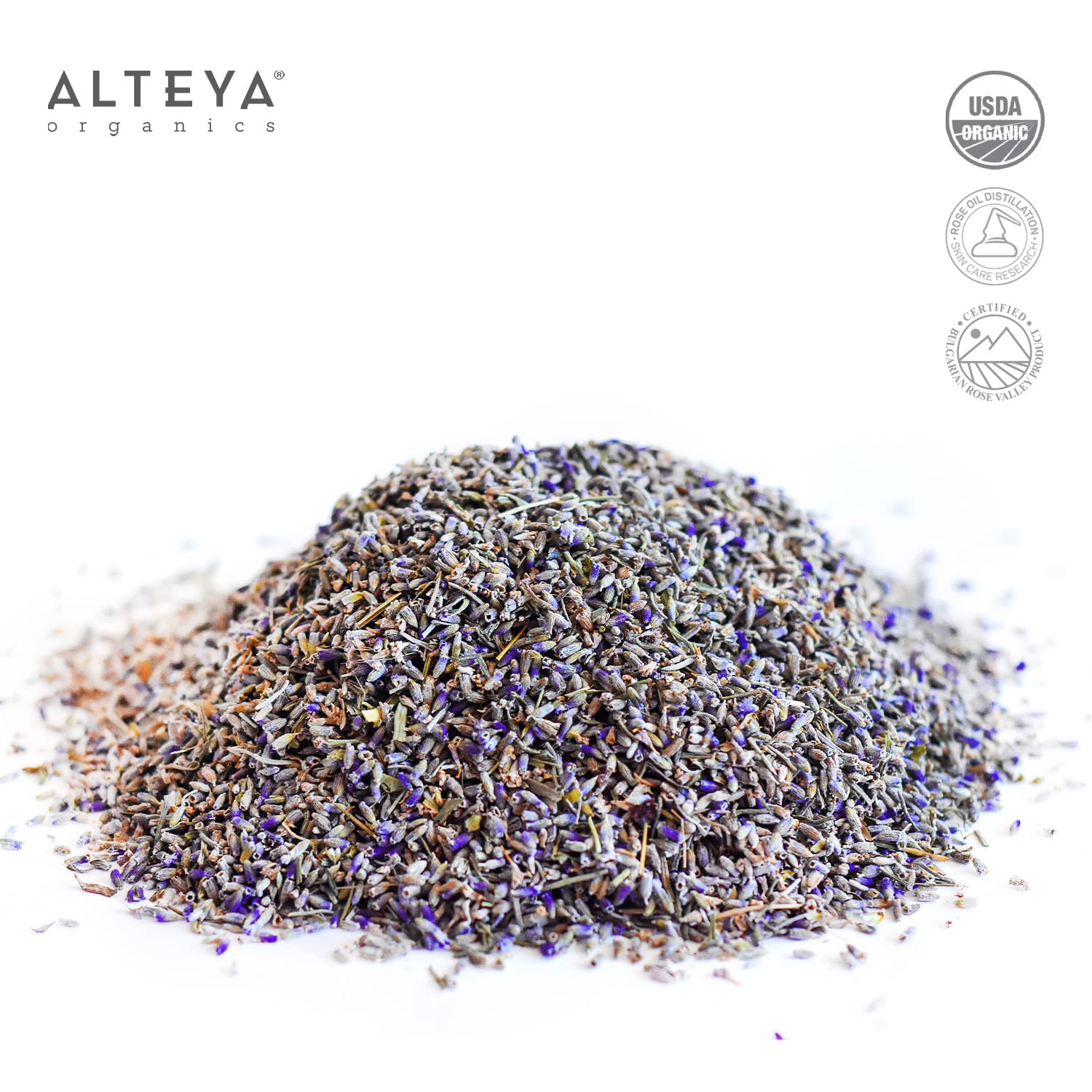 Alteya Organics Organic Lavender Flowers - USDA Certified Organic Lavender Tea - Herbal - 2.82 Oz: 2.82 Ounce (Pack of 1)
