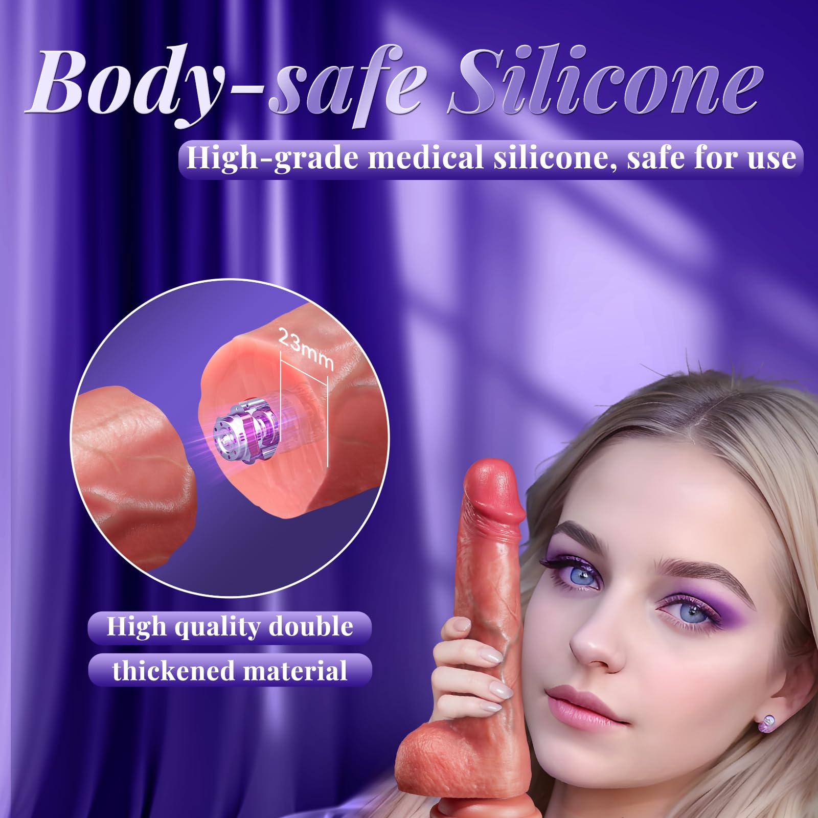 Thrusting Dildo Adult Sex Toys, Heated Black Realistic Dildos with 9 Thrusting & Vibrating Modes for G-Spots clit Anal stimulater, Remote Control Vibrator Adult Toys for Women Couples Play