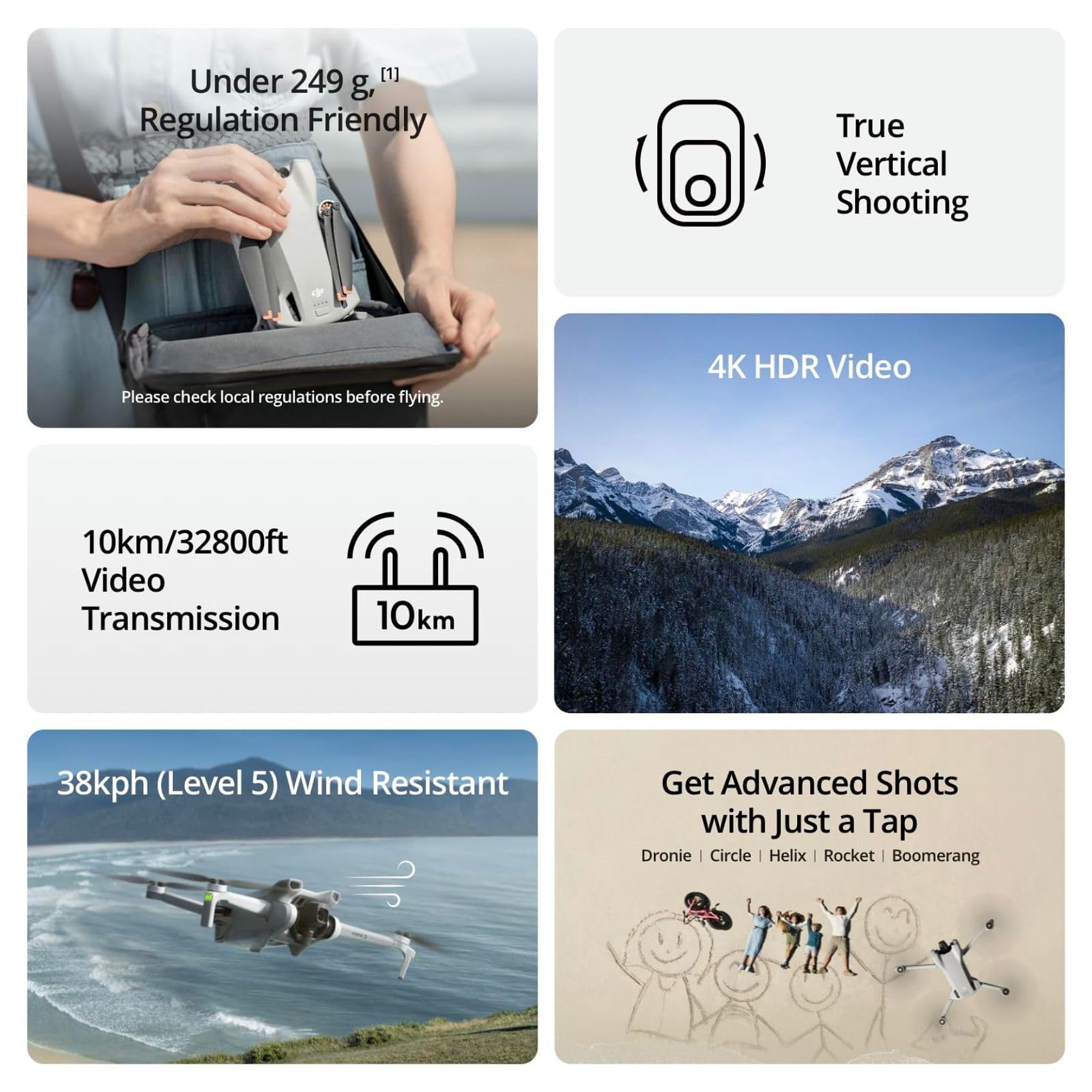 , Lightweight 3x Mechanical Gimbal Drones with Camera for Adults 4K, 38-min Flight Time, up to 32800ft (10km) Video Transmission, Vertical Shooting, GPS Auto Return Integrated: DJI Mini 3 Fly More Combo (DJI RC)