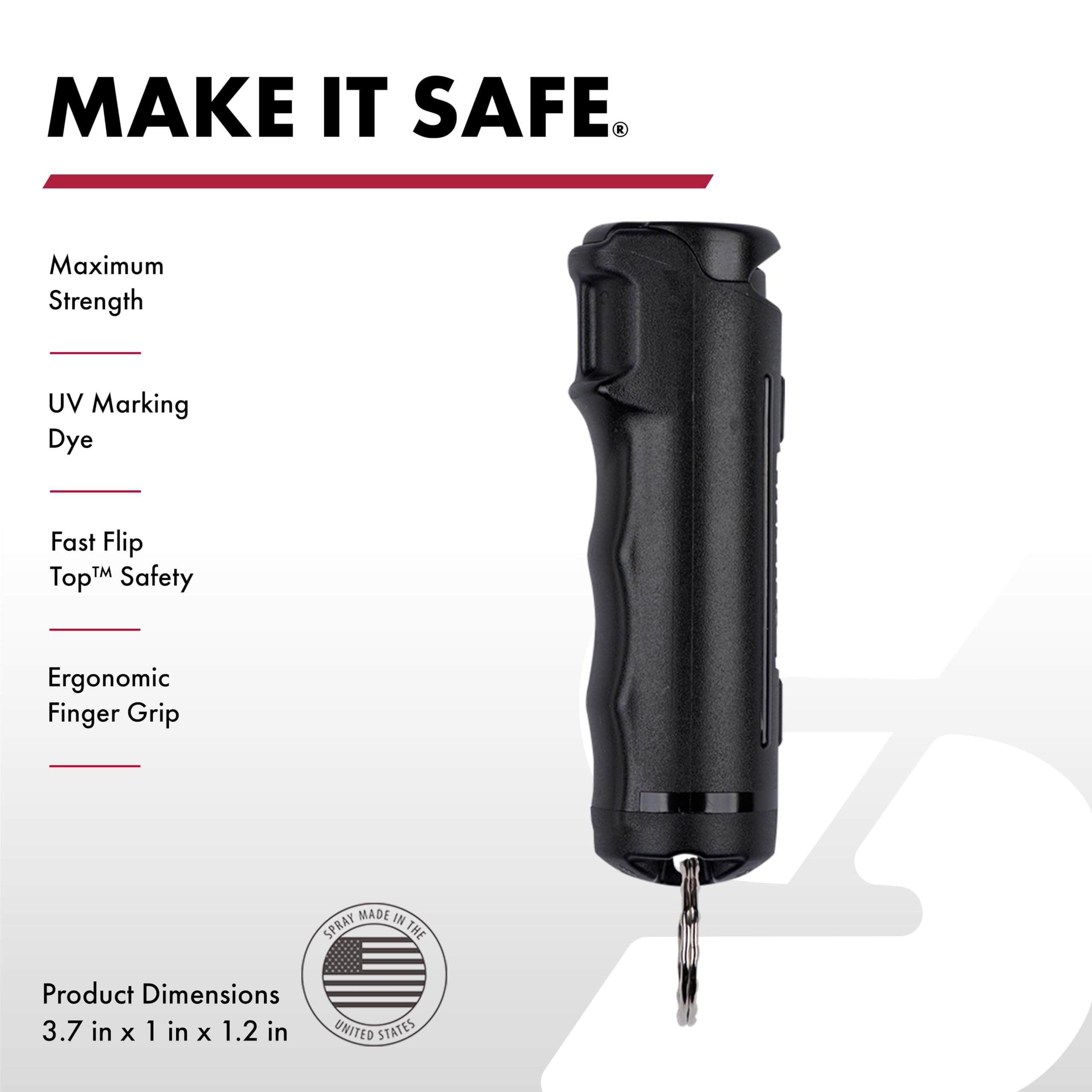 SABRE Pepper Spray & 2-in-1 Stun Gun with Flashlight, Self Defense Kit, Fast Flip Top Safety, Finger Grip for Better & Faster Aim, Painful 1.60 µC Charge, 120 Lumen LED Light, Rechargeable, 0.54 fl oz: Black