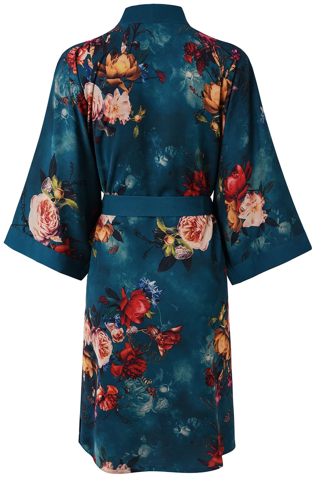 Ledamon Women's Kimono Short Robe for Women - Pocket Floral Bathrobe Nightgown