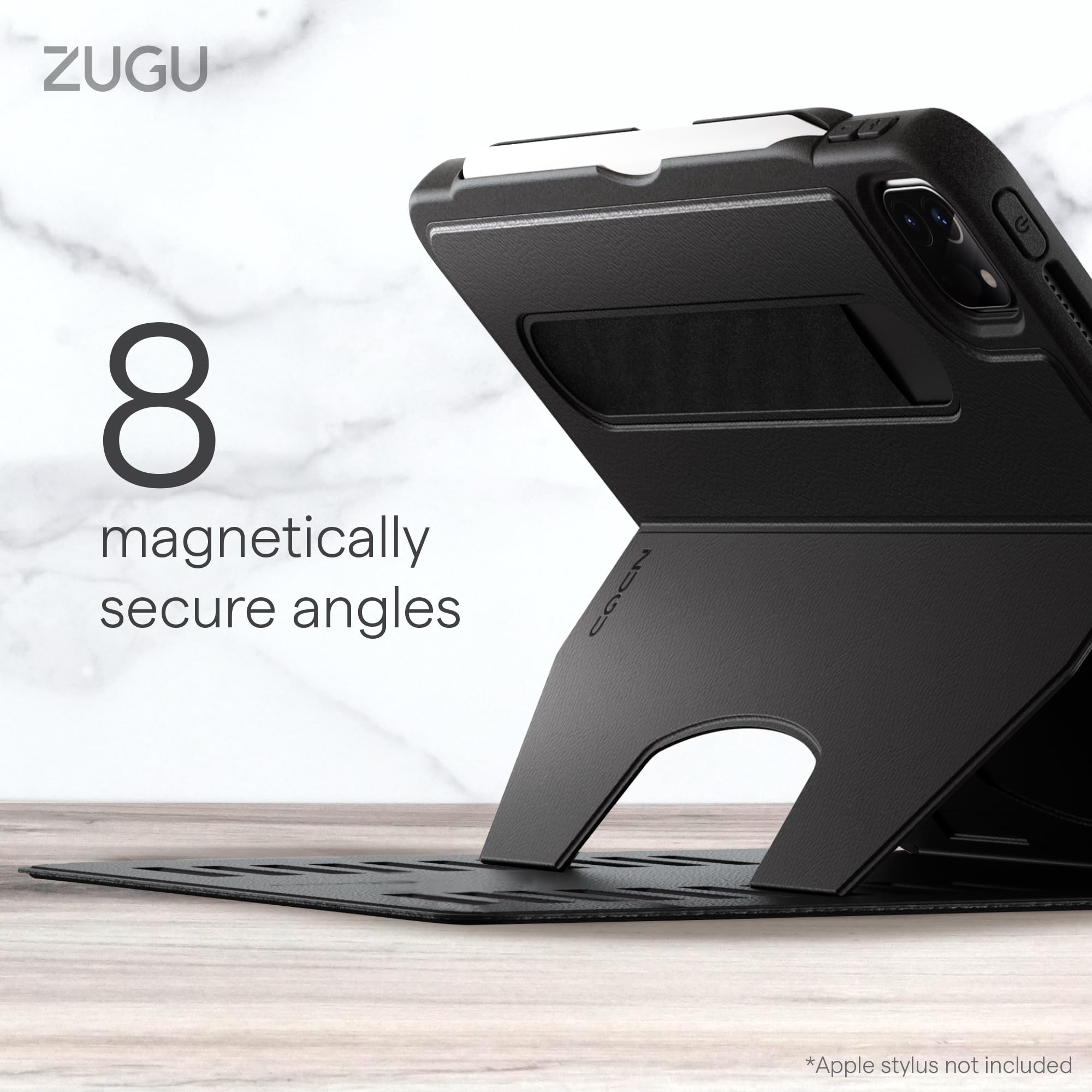 Zugu Case for iPad Pro 11 (M4) 2024, Slim Protective Cover with Apple Pencil Holder, Auto Wake/Sleep, Multiple Viewing Angles, iPad Pro 11 Inch Cover, Phone Protector, Black