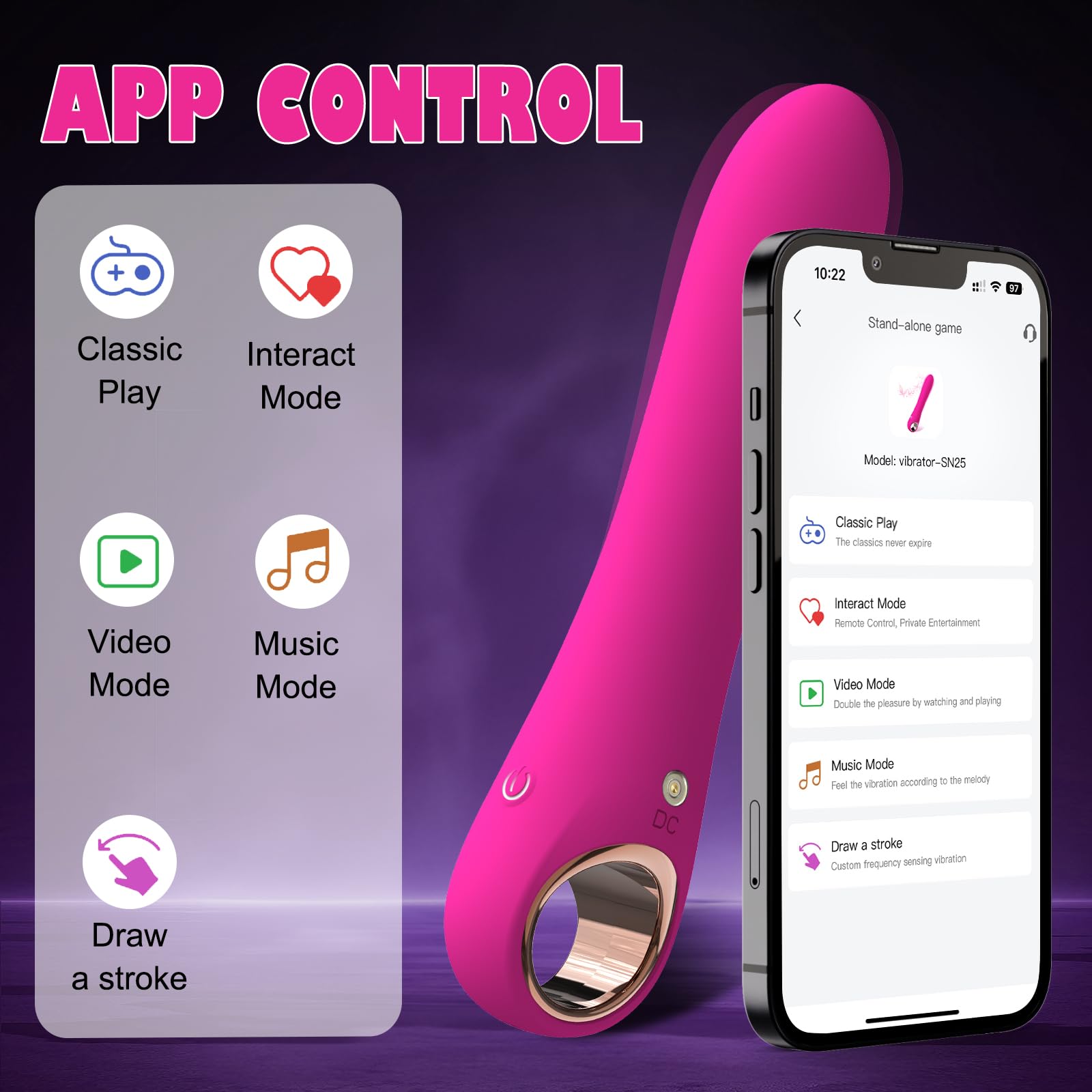 Tuitionua Adult Sex Toys Dildo - APP Control G Spot Dildos Vibrator for Woman, Clitoral Stimulator with 10 Vibration Modes, Adult Toys for Women and Couples(APP Pink): APP-Pink