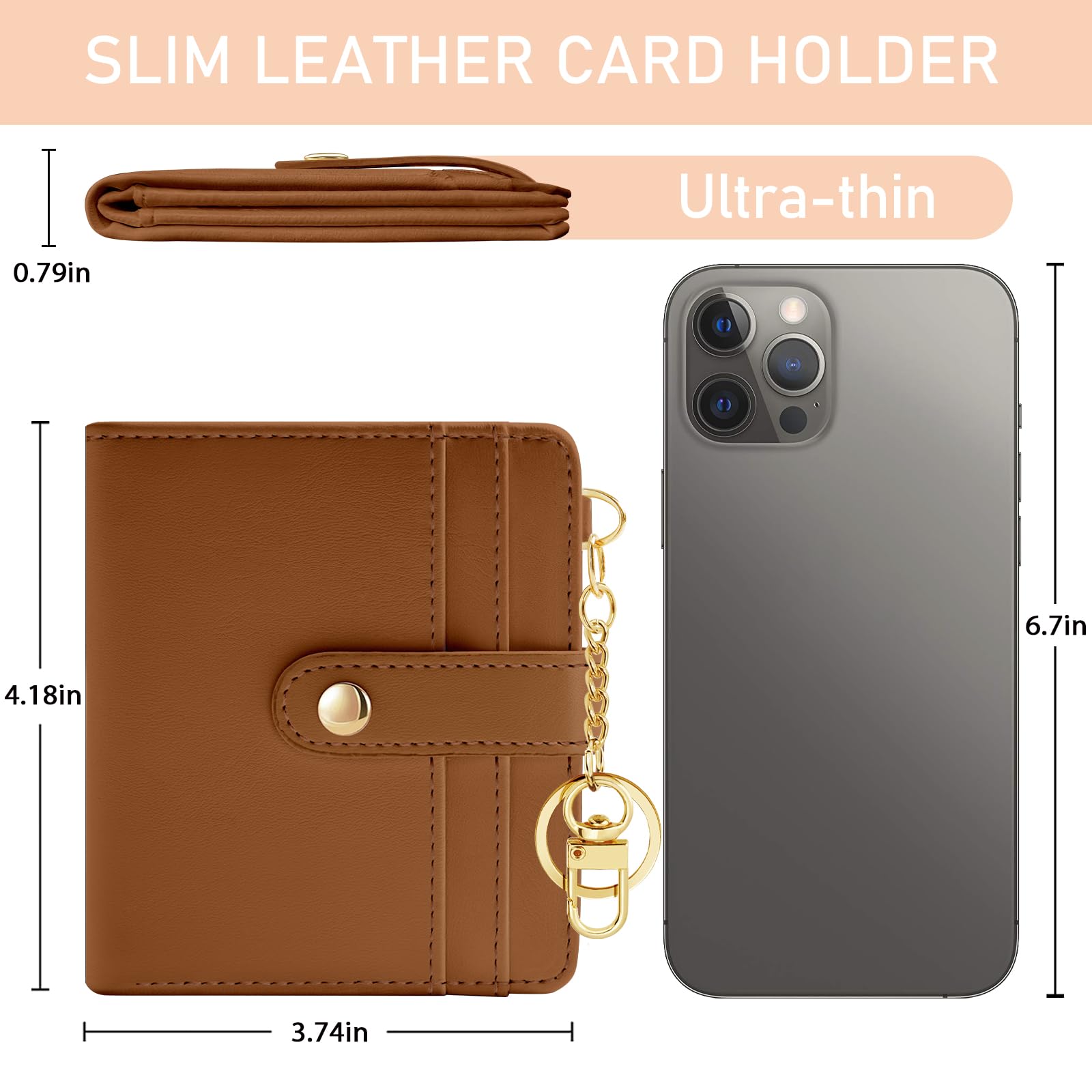 Jogjam  Rfid Ladies Wallet, Small Slim Thin Compact Credit Card Women Wallet, PU Leather Bifold Cash Zipper Coin Pocket ID Window for Female thumbnail 5