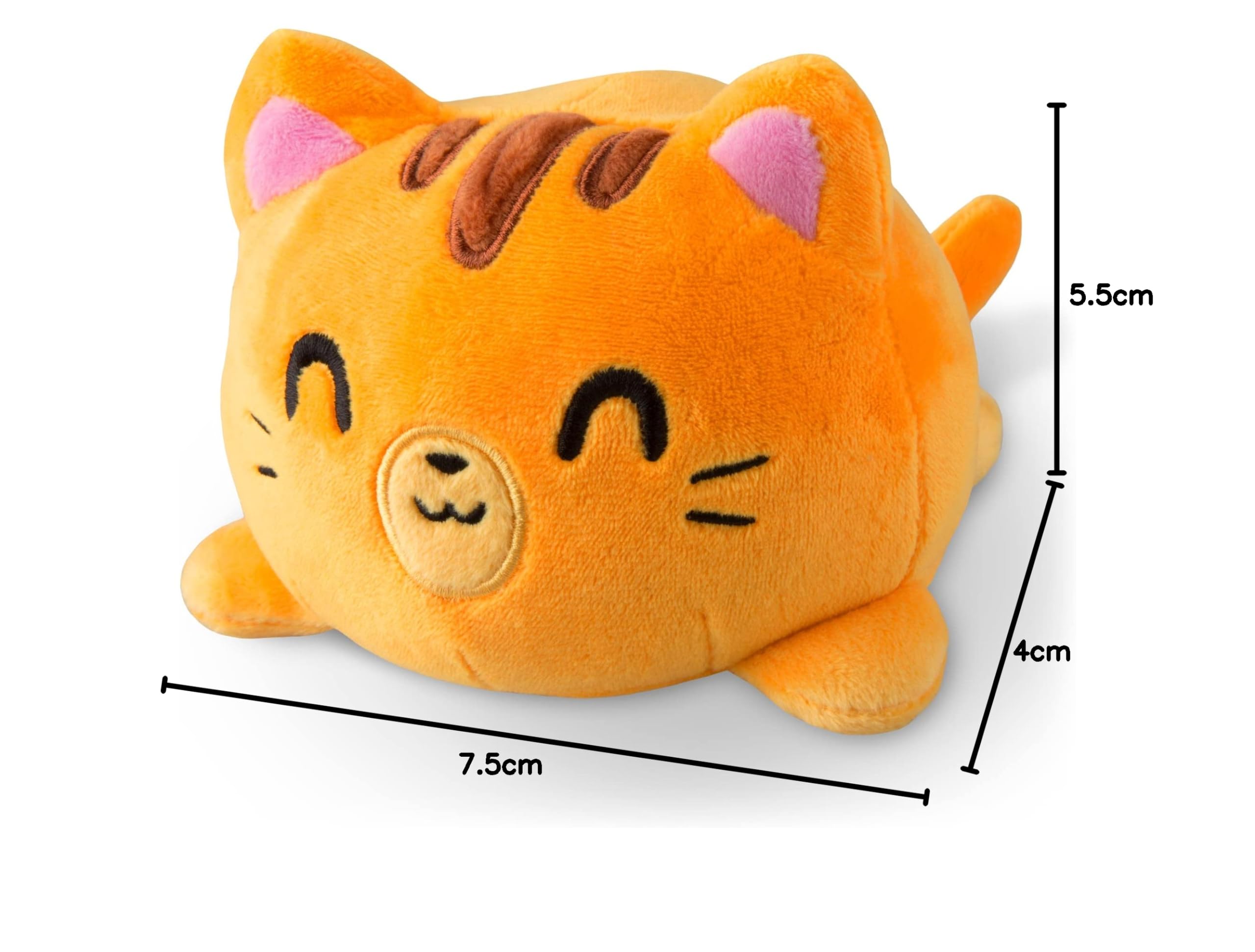 TeeTurtle - The Original Reversible Cat Plushie - Black + Pumpkin - Cute Sensory Fidget Stuffed Animals That Show Your Mood - Perfect for Halloween!
