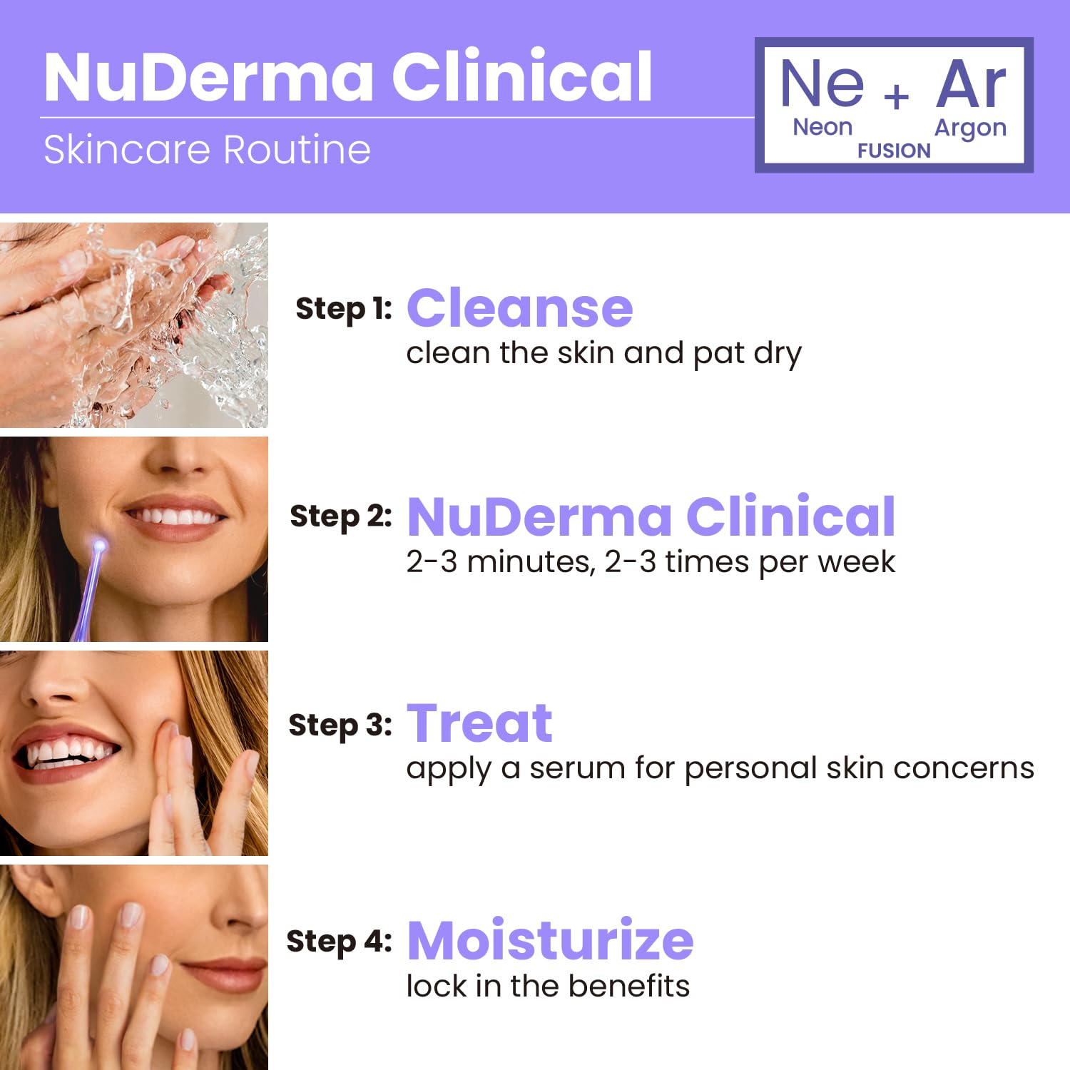 NuDerma Clinical Skin Therapy Wand - Portable Skin Therapy Machine w 6 Fusion Neon + Argon Wands – Anti Aging - Clarifying - Skin Tightening & Radiance - Wrinkle Reducing