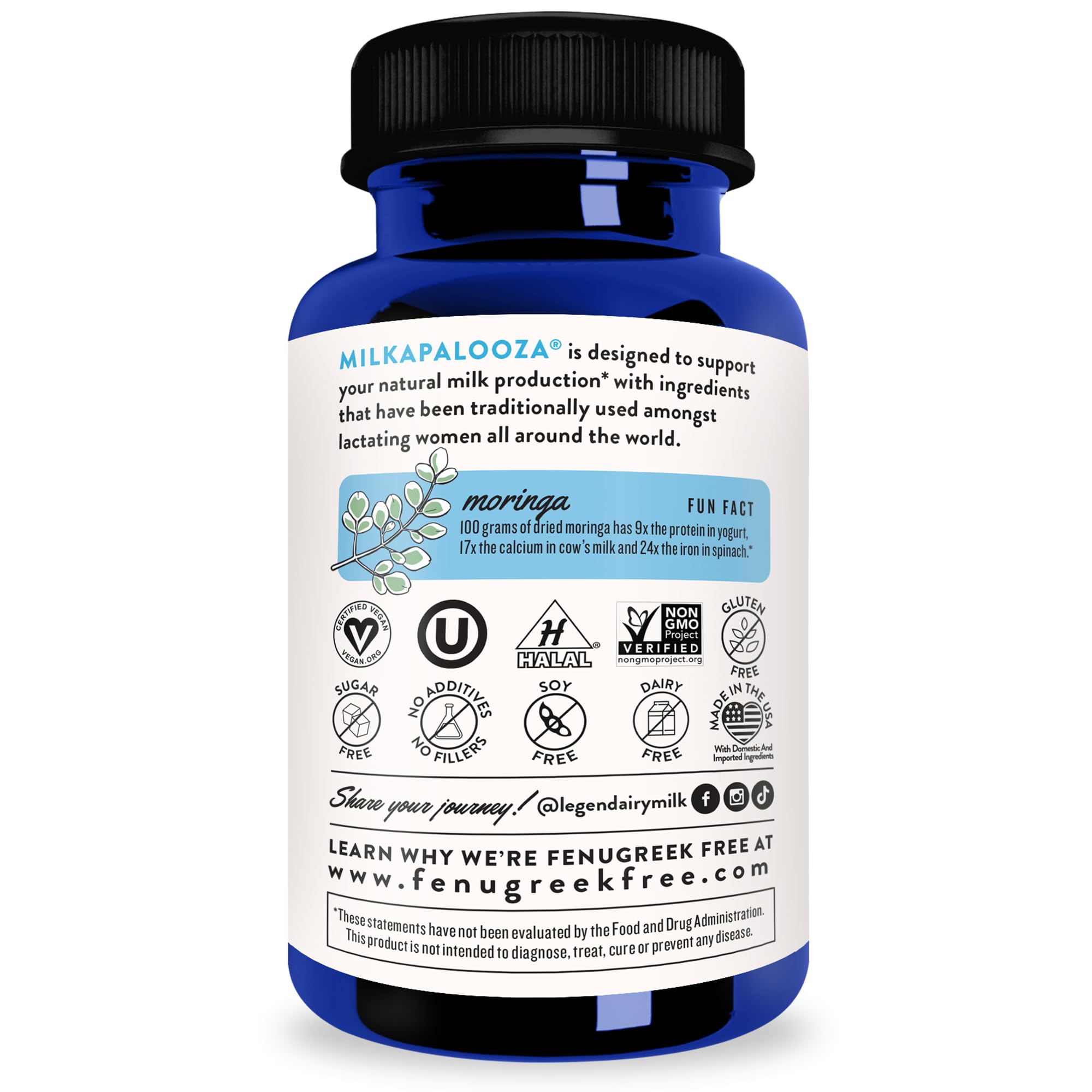 Legendairy Milk Milkapalooza Lactation Supplement for Breastfeeding Moms, Increase Breast Milk Supply with Organic Moringa, Fennel, Nettle, & Shatavari, Vegan Postpartum Essentials Fenugreek-Free 60ct thumbnail 7
