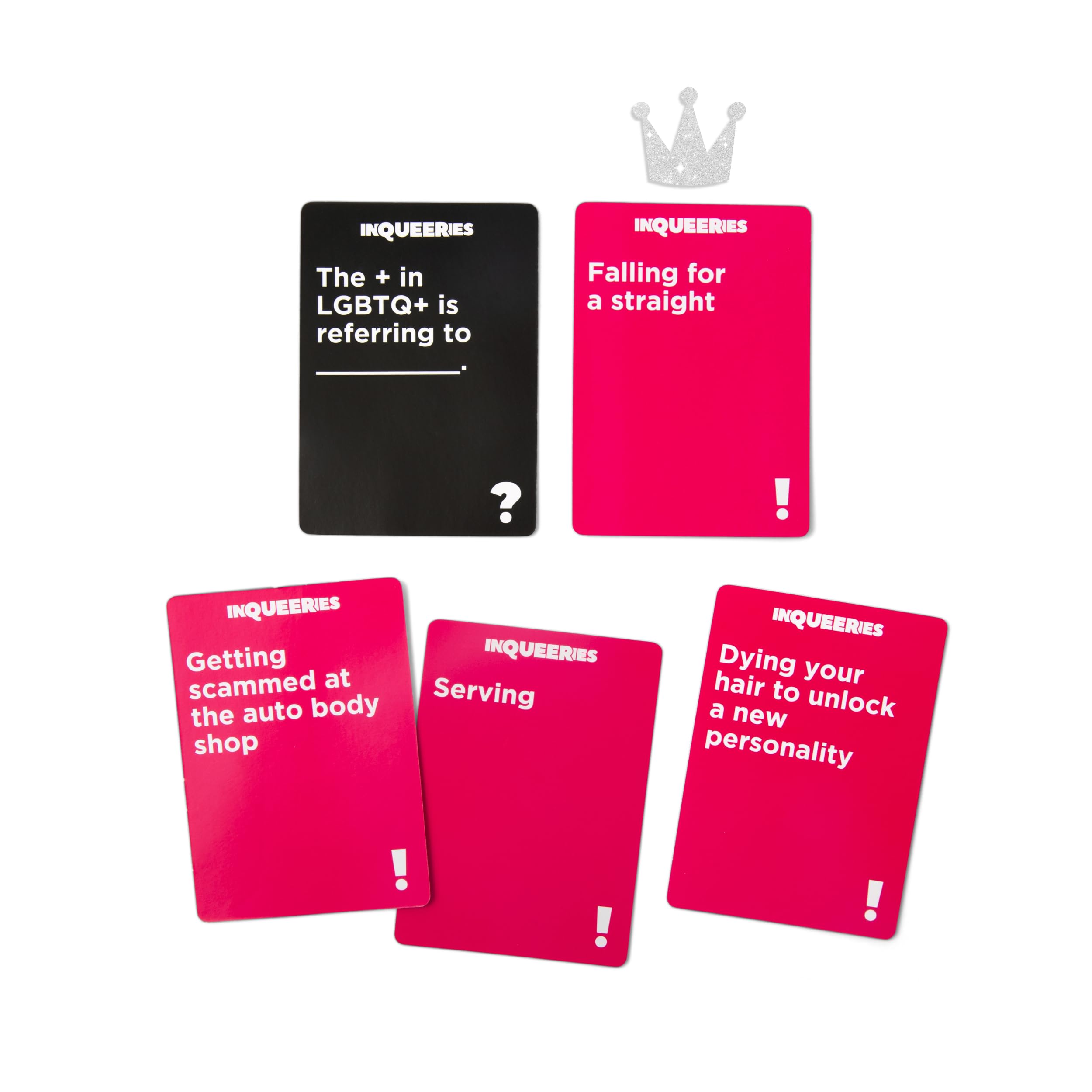InQueeries By Relatable, Adult Games For Game Night, LGBTQ Games And Card Games For Pride Social Gatherings, Appropriate For Ages 17+, Includes 450 Cards, Holographic Crown, And Instructions: InQueeries By Relatable, Adult Games For Game Night, LGBTQ Games And Card Games For Pride Social Gatherings, Appropriate For Ages 17+, Includes 450 Cards, Holographic Crown, And Instructions