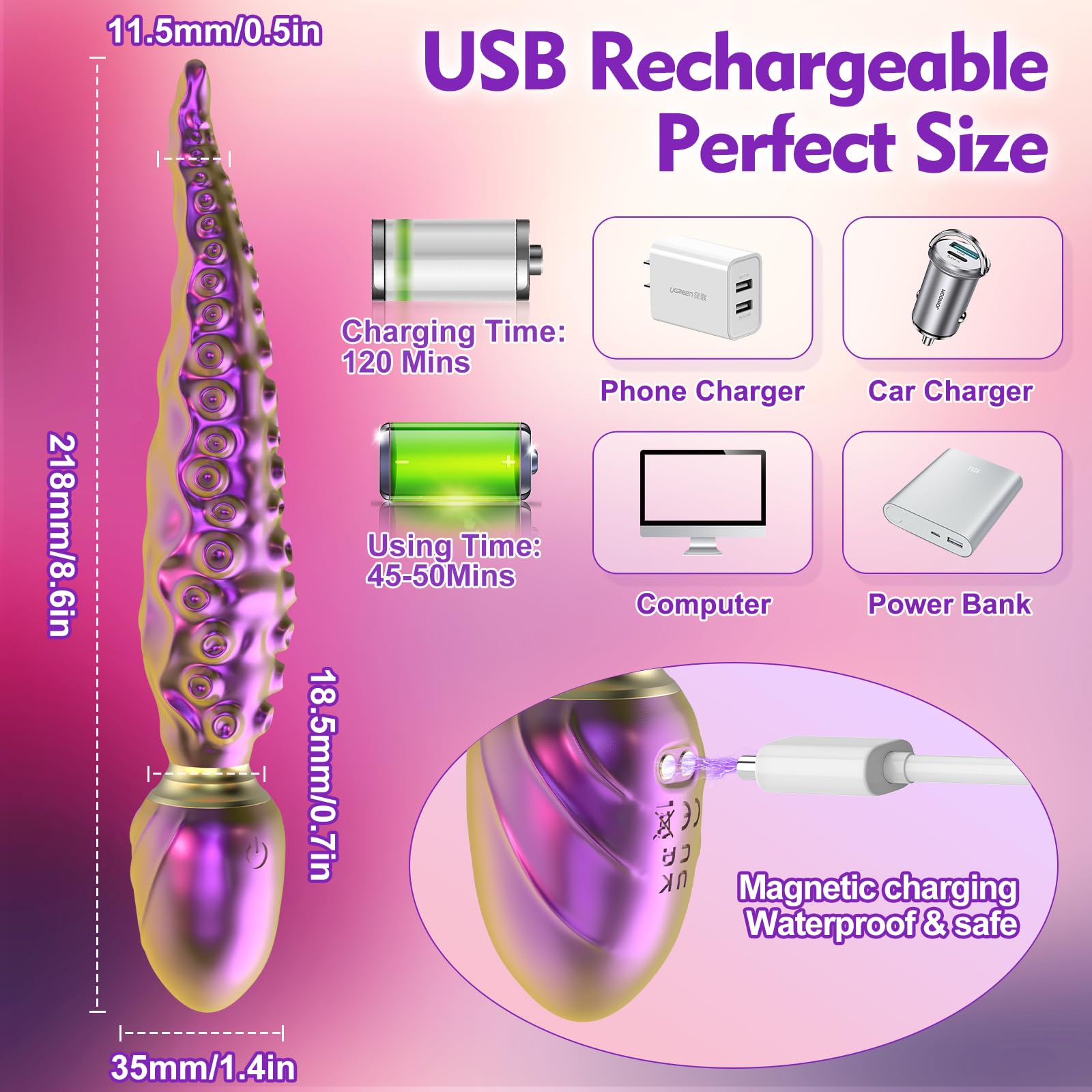 Realistic Tentacle Vibrator Sex Toys - 8.6”Vibrating Monster Dildo Adult Toys with 10 Vibrating Modes for Anal Vagina Nipple Stimulation, Silicone Octopus Dildo Sex Toys for Women Couples Pleasure: Realistic Tentacle Vibrator Sex Toys - 8.6”Vibrating Monster Dildo Adult Toys with 10 Vibrating Modes for Anal Vagina Nipple Stimulation, Silicone Octopus Dildo Sex Toys for Women Couples Pleasure