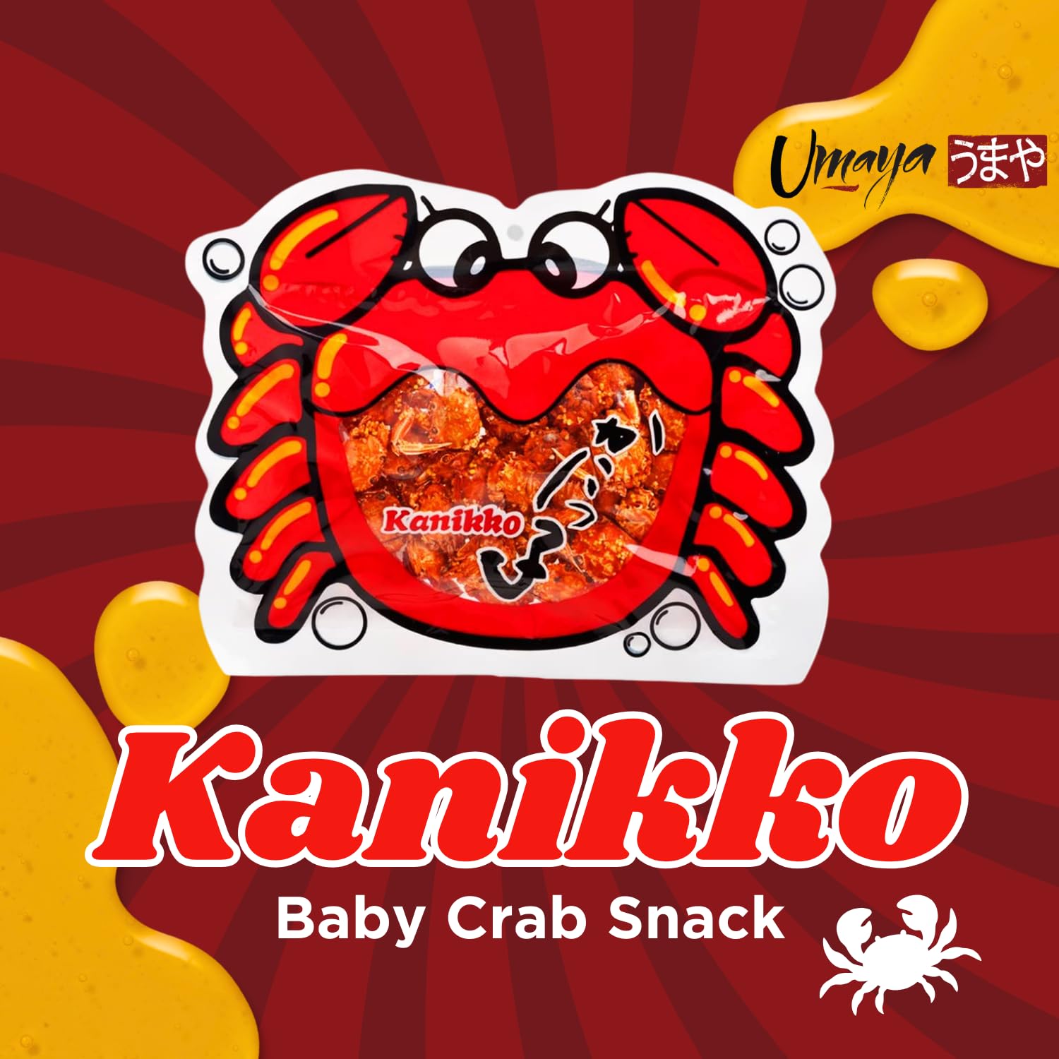 UMAYA - Okabe Kanikko - Ready To Eat Fried Japanese Baby Crabs - With A Hint Of Sweet Honey and Savory Seasonings - Crunchy Gourmet Snack From Japan - Individual 2.3oz (65g) Snack Size Bag - Pack of 1: UMAYA - Okabe Kanikko - Ready To Eat Fried Japanese Baby Crabs - With A Hint Of Sweet Honey and Savory Seasonings - Crunchy Gourmet Snack From Japan - Individual 2.3oz (65g) Snack Size Bag - Pack of 1