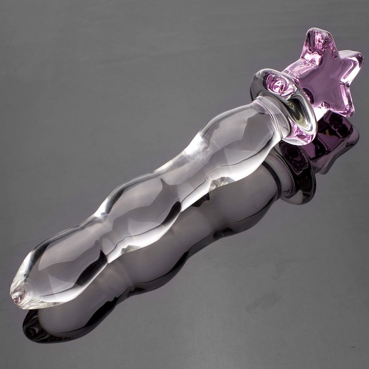 Crystal Glass Pleasure Wand Dildo Penis - AKStore - Bear/Cat, Pink: Pentagram