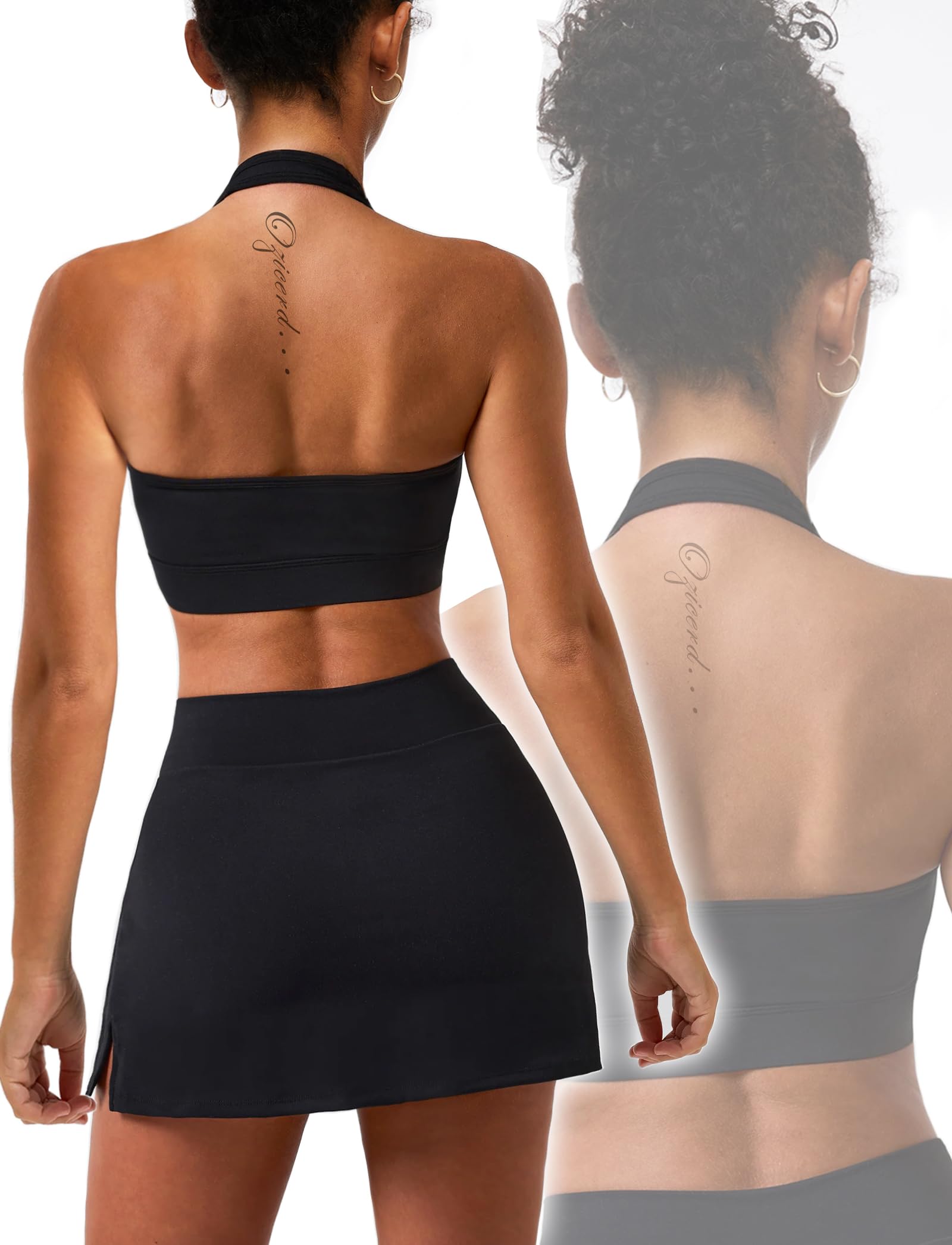 OZICERD High Waisted Golf Skort Tennis Skirt for Women Bodycon Mini Skirt Short Pickleball Athletic Skirt with Shorts thumbnail 5