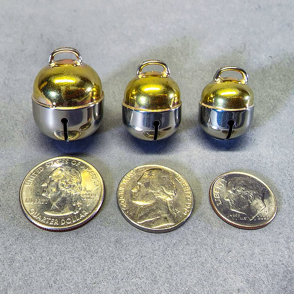 Noble Bells, Pair - Handmade in USA, Extra Loud Collar Bells for Cats and Dogs, Premium Brass and Nickel Silver
