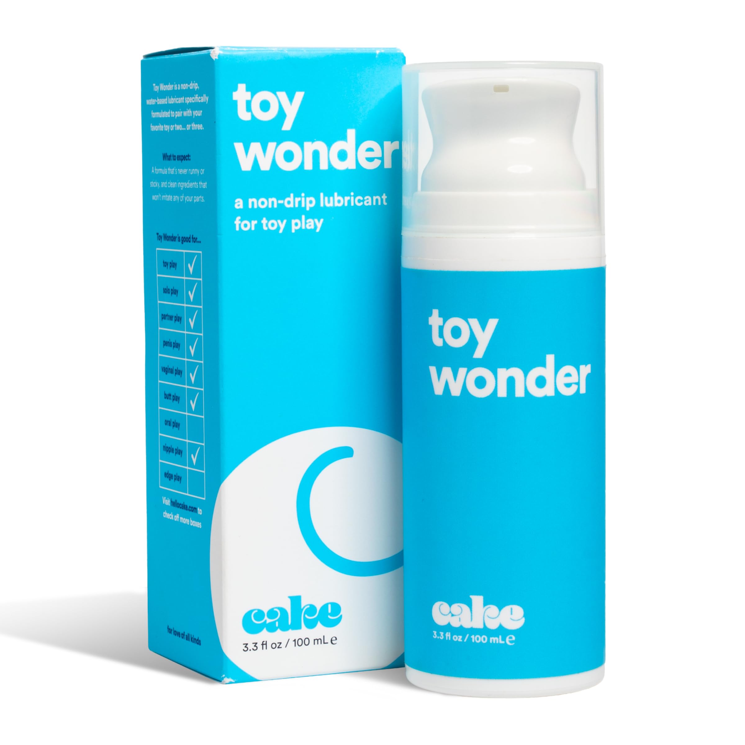 Hello Cake , Thick Water-Based Personal Lubricant for Use with Adult Toys, Non-Drip Jelly Lube for Men, Women, and Couples, 3.3 fl oz: Toy Wonder