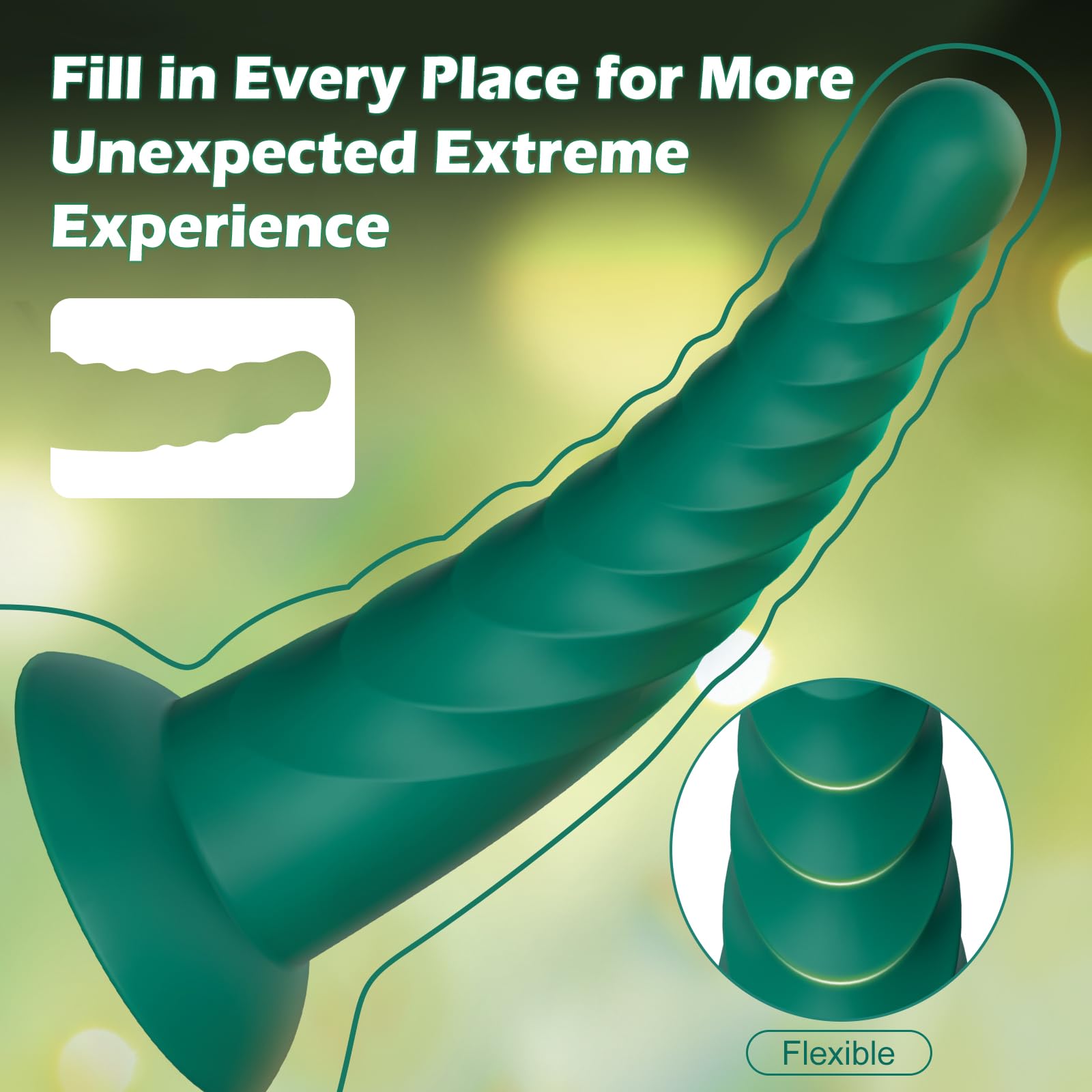Anal Plug Pack of 3 Anal Toys, Silicone Adult Sex Anal Trainer Butt Plug for Beginners Advanced Players Anal Training Sets with Flared Suction Base Prostate Massager for Men, Women & Couple (): Green