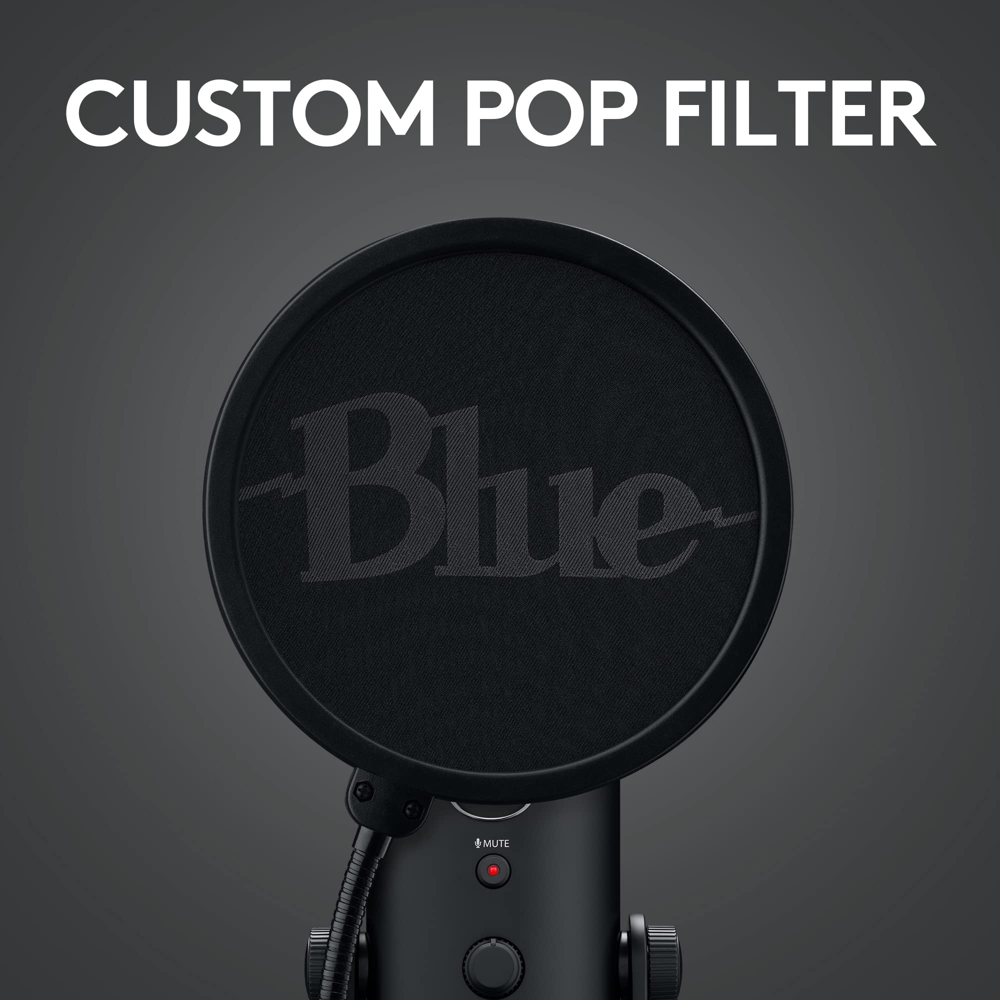 Logitech for Creators Blue Microphones Yeti USB Microphone (Blackout): Mic + Streaming Kit Blackout