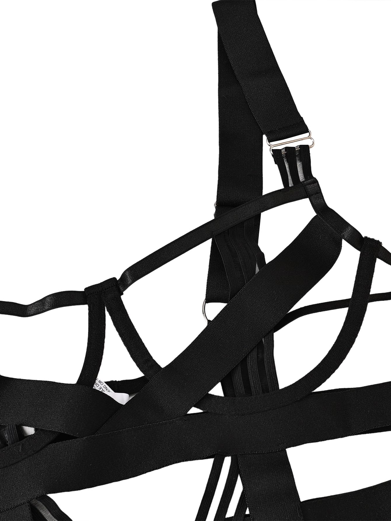 Lilosy Sexy Strappy Crisscross Cutout Underwire Garter Belt Lingerie Set Rave Outfits: Plus 3X-Large Plus Black