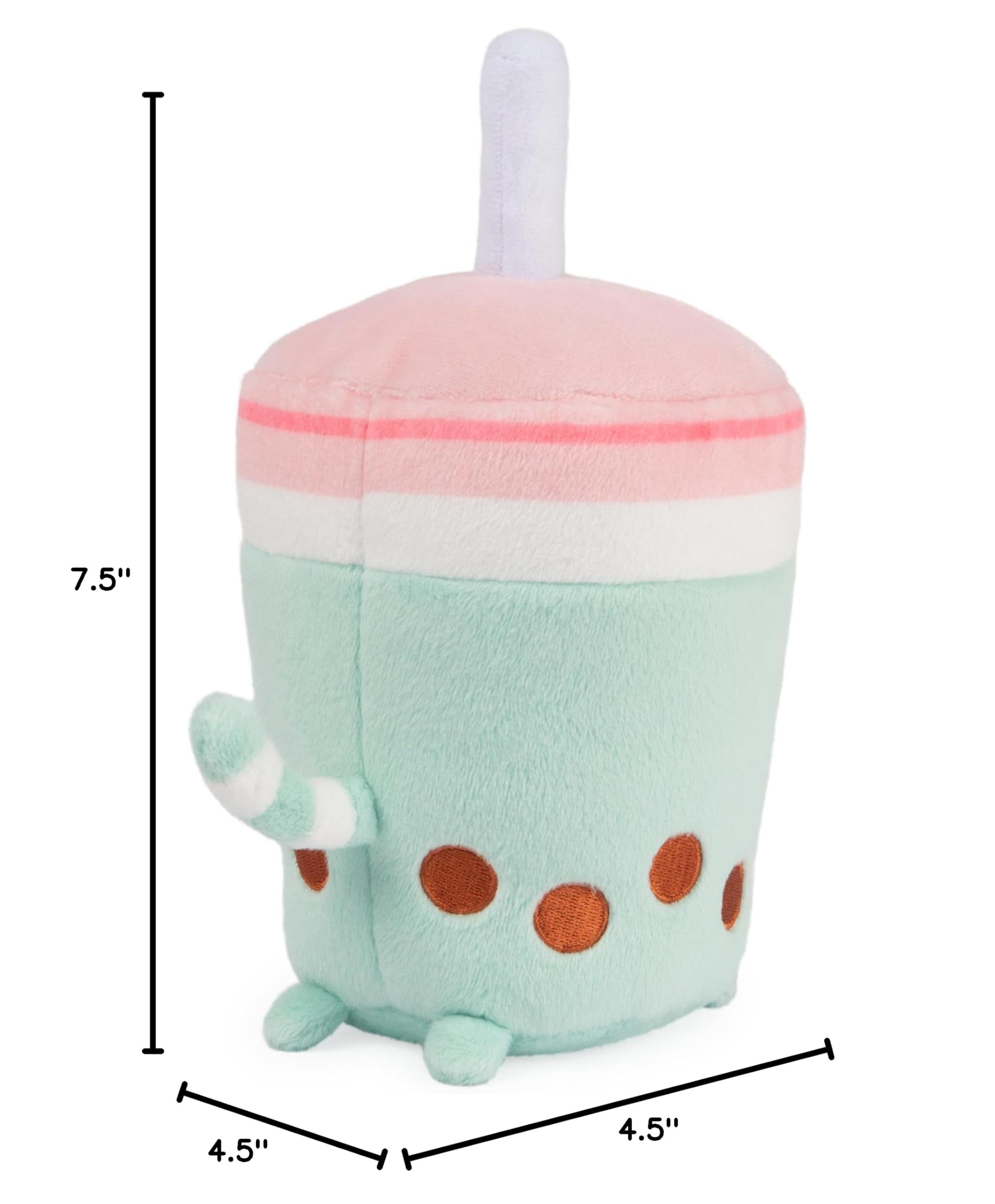 GUND Pusheen  Plush Cat Stuffed Animal for Ages 8 and Up, Green/Pink, 6”: Boba Tea Cup