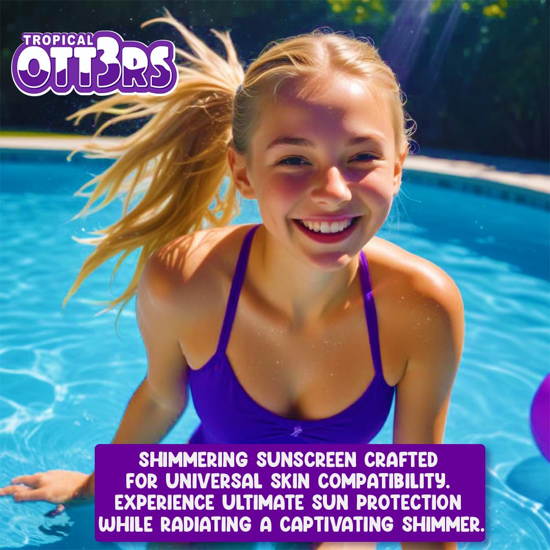 Glitter Sunscreen SPF 50 Lotion 4.5oz - Sparkle & Shimmer Sunscreen for Kids & Women - UVA/UVB Protection + 80 Min Water Resistant - No Fragrance (USA Made)
