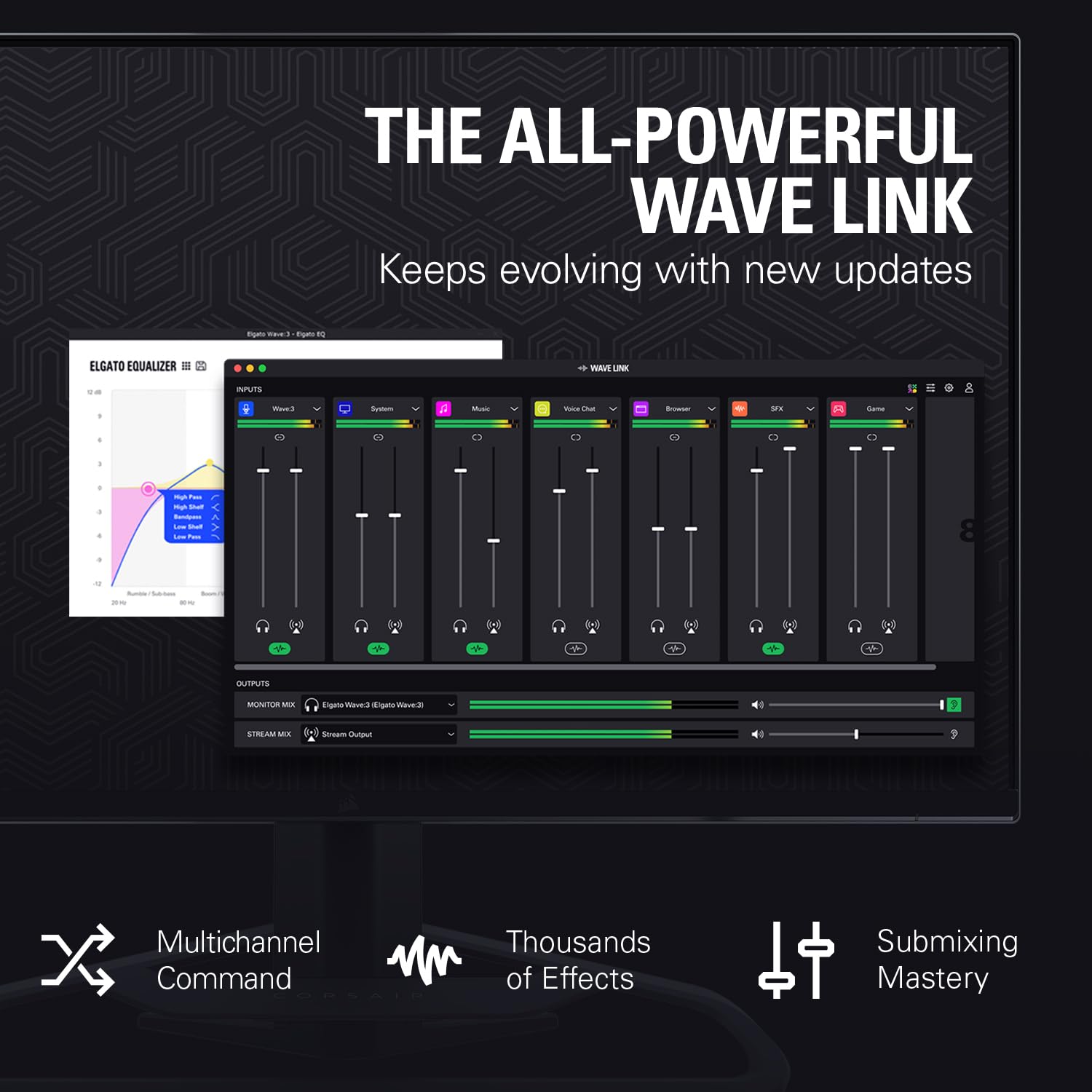 Elgato Wave:3 - Premium Studio Quality USB Condenser Microphone for Streaming, Podcast, Gaming and Home Office, Free Mixer Software, Sound Effect Plugins, Anti-Distortion, Plug ’n Play, for Mac, PC thumbnail 5