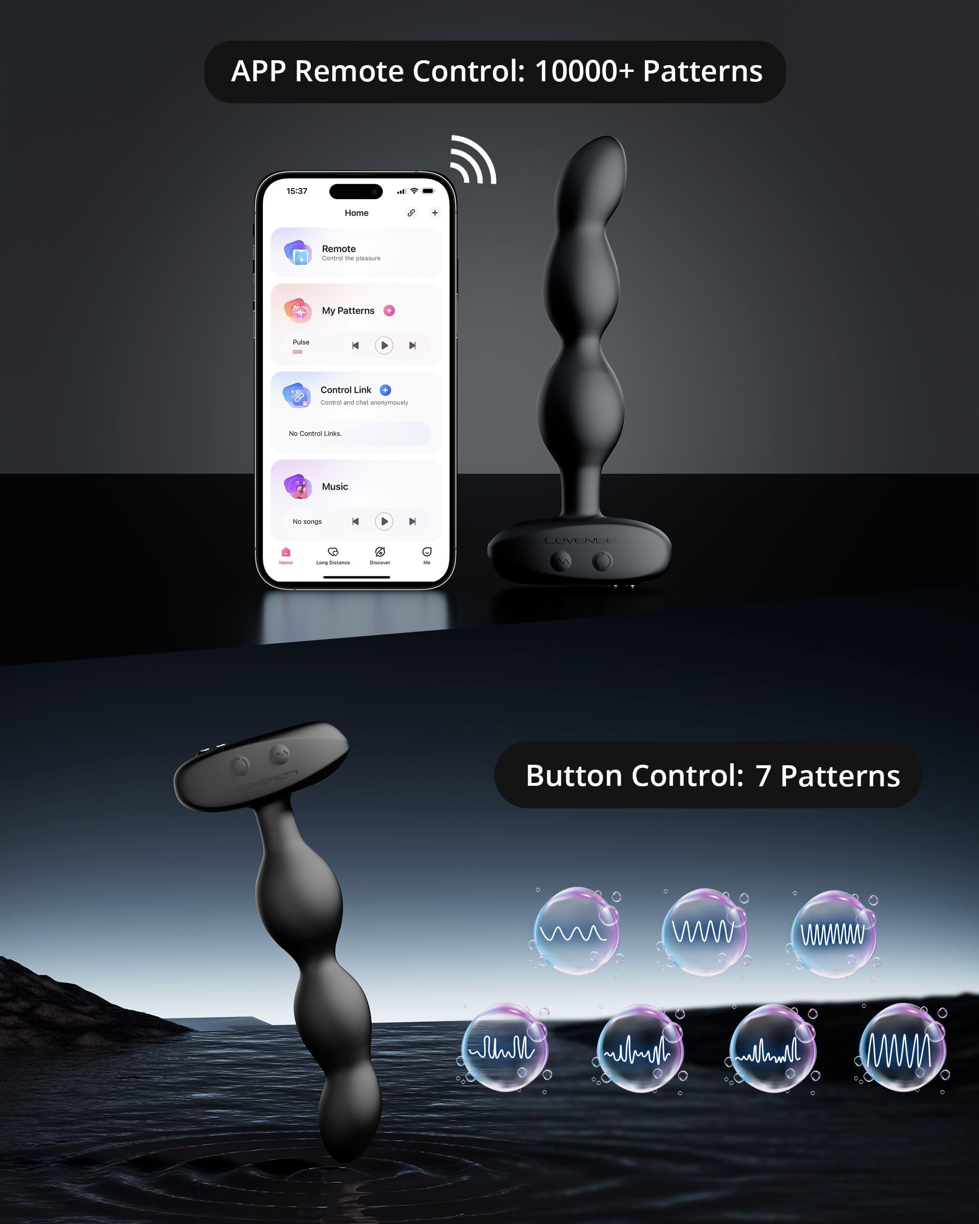 LOVENSE Ridge Vibrator Anal Beads Dildo, 360° Rotating Vibrating Butt Plug Anal Sexy Toys for Men Women, Adult Toy Prostate Massager, Remote Control Anal Vibrator for Beginner & Advanced Player thumbnail 4