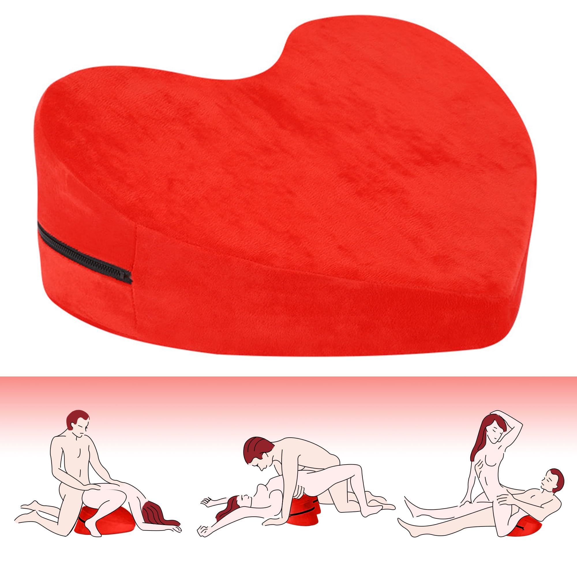 Sex Pillow Foam Heart Pillow Sex Position Pillow for Adults Sex Cushion Sex Furniture for Bedroom Couples Sex Toys: Red