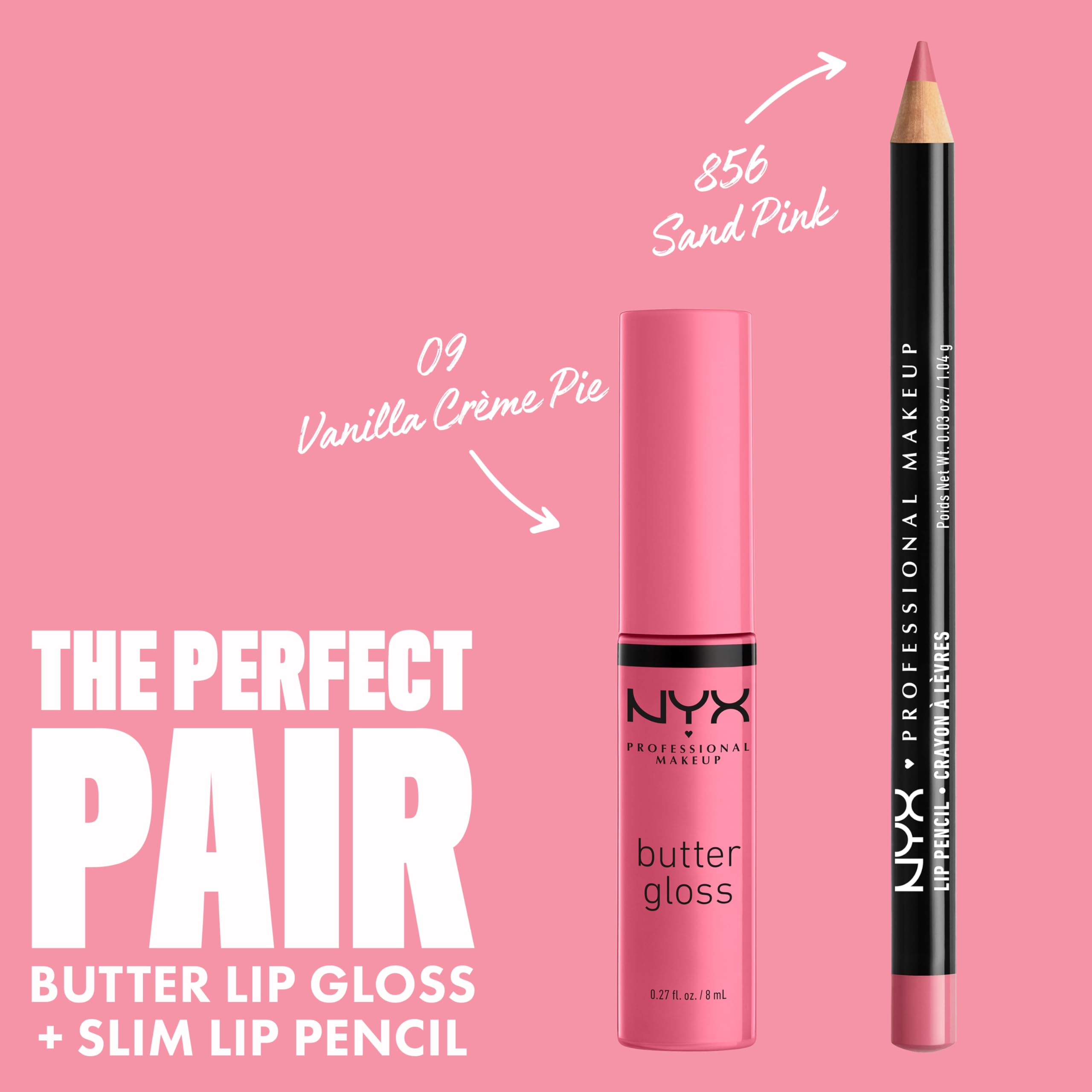 NYX PROFESSIONAL MAKEUP Butter Gloss, Non-Sticky Lip Gloss - Licorice (Black): 09 Vanilla Cream Pie 0.27 Fl Oz (Pack of 1)