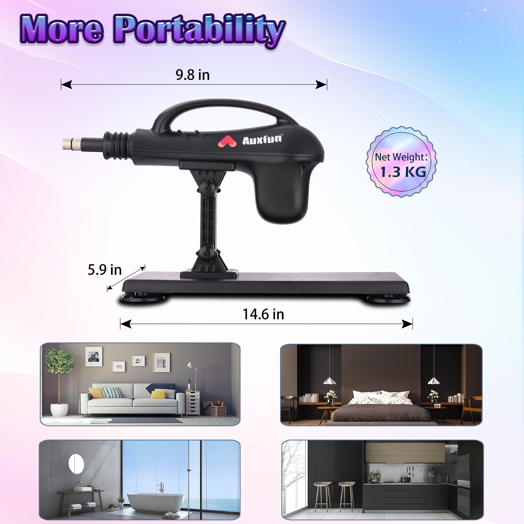 Sex Machine Thrusting Automatic Dildo Machine, Sex Machines Thrusting Sex Machine for Men Women with 7 Attachments 3 XLR Connector, Auxfun Love Machine with Suction Cup Adapter