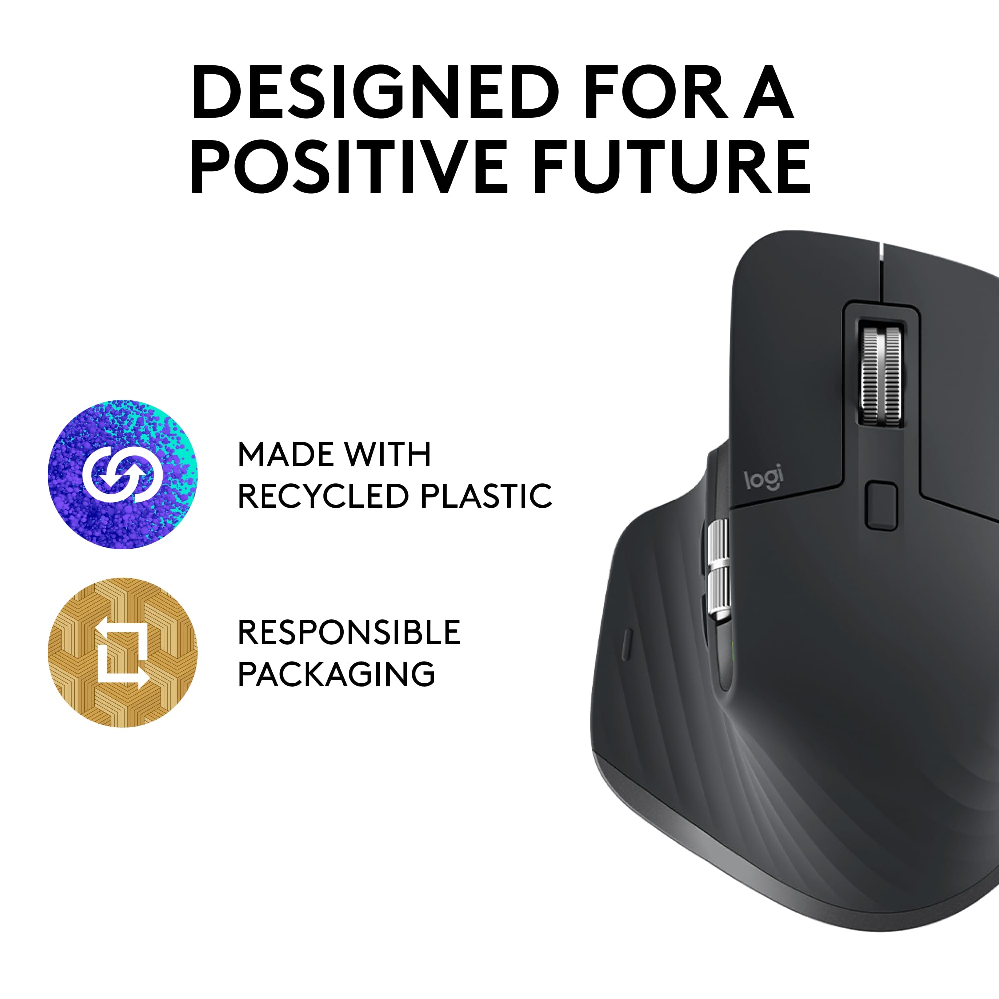Logitech MX Master 3S Wireless Mouse Standard Edition with Logi Bolt USB Receiver, Ultra-fast Scrolling, Ergo, 8K DPI, Track on Glass, Quiet Clicks, USB-C, Bluetooth, Windows, Linux, Chrome - Graphite: Graphite Mouse w. USB Receiver