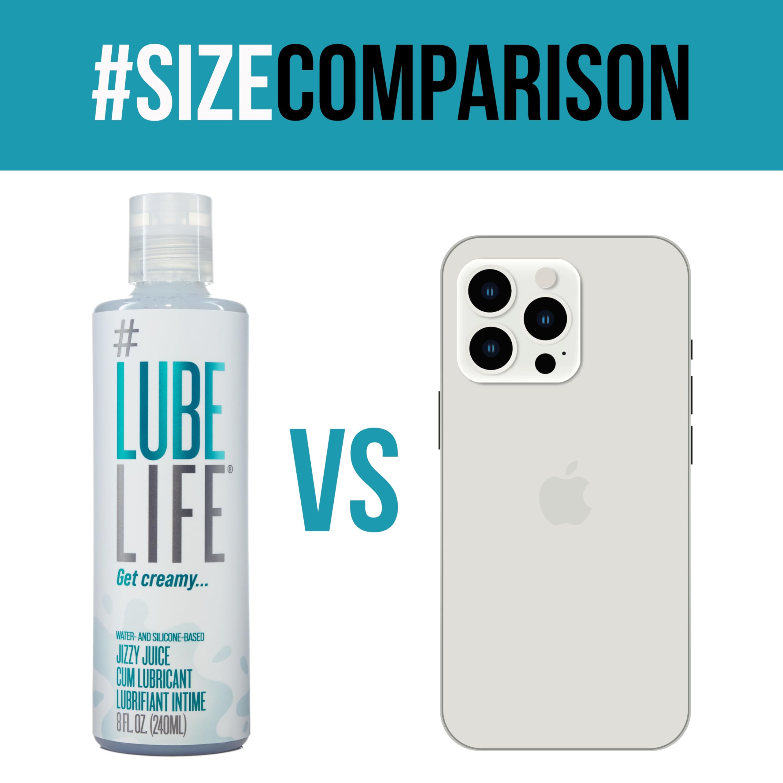 LubeLife  Cum Lube Thick, Creamy Lube for Men, Women & Couples – Realistic Look & Feel, Hybrid Formula, Hypoallergenic Personal Lubricant, 8 Fl Oz: Jizzy Juice